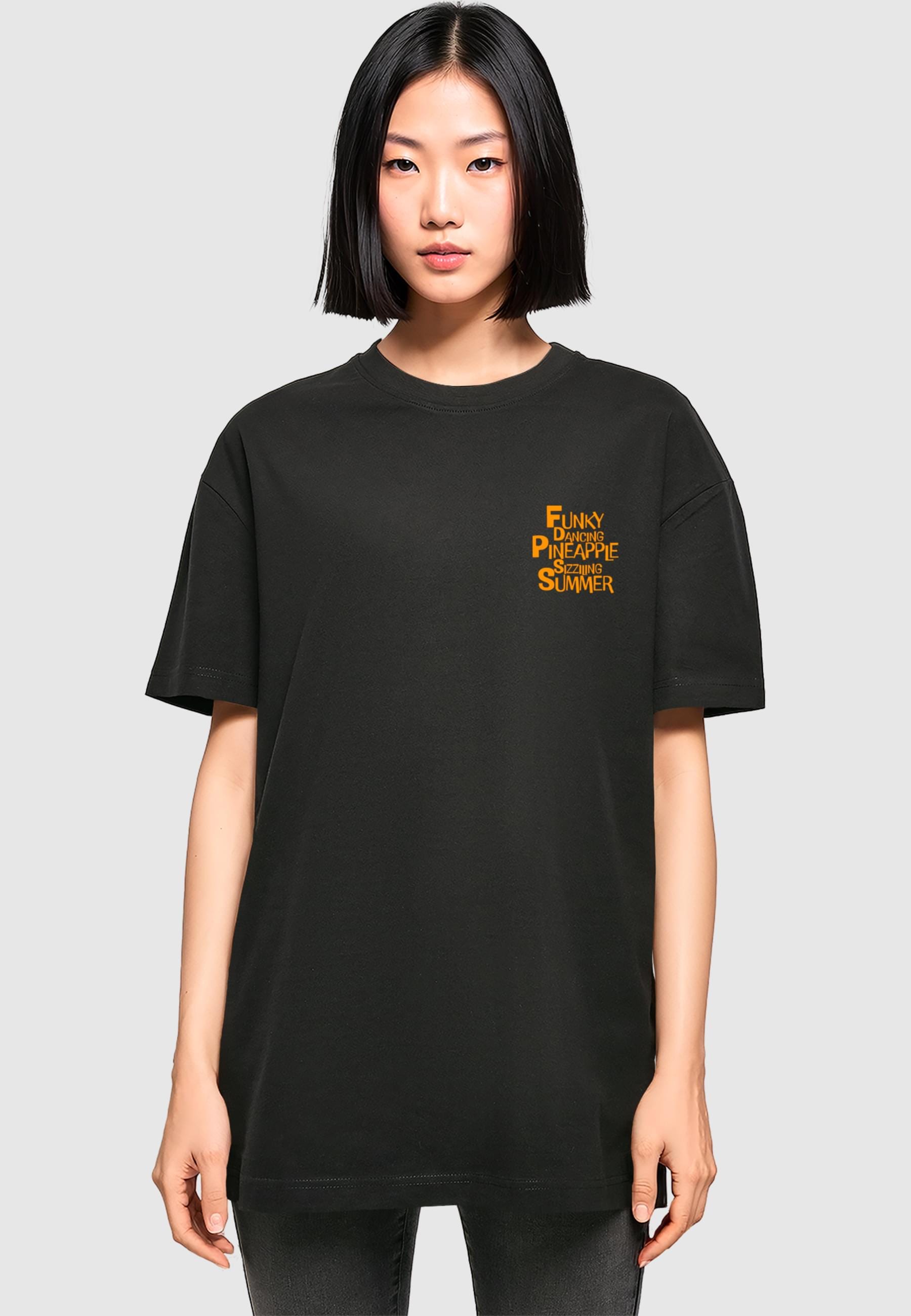 Merchcode T-Shirt »Merchcode Ladies Funky Pineapple Oversized Tee«, (1 tlg.)