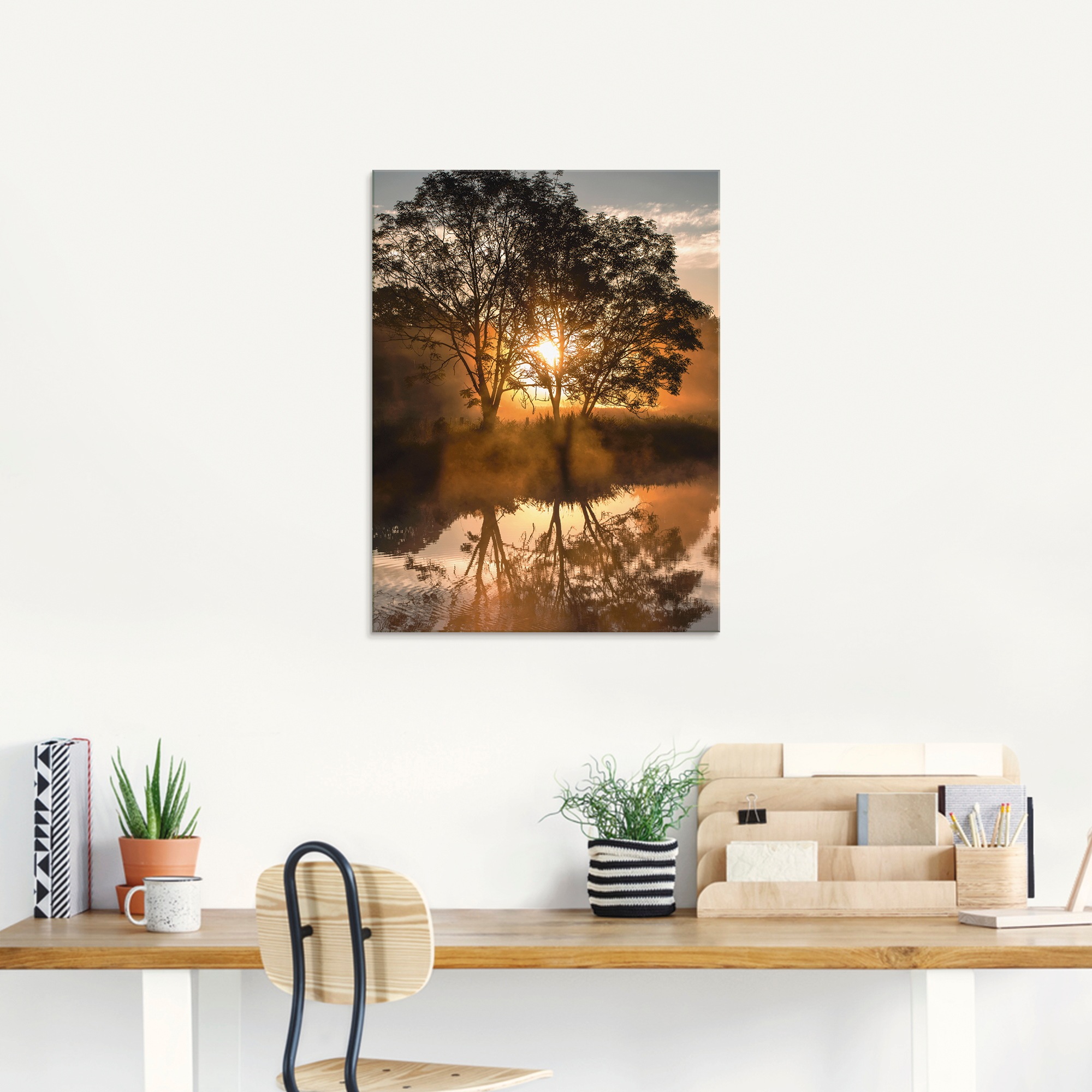 Artland Glasbild »Früh morgens, wenn der Tag erwacht«, Gewässer, (1 St.), in verschiedenen Größen