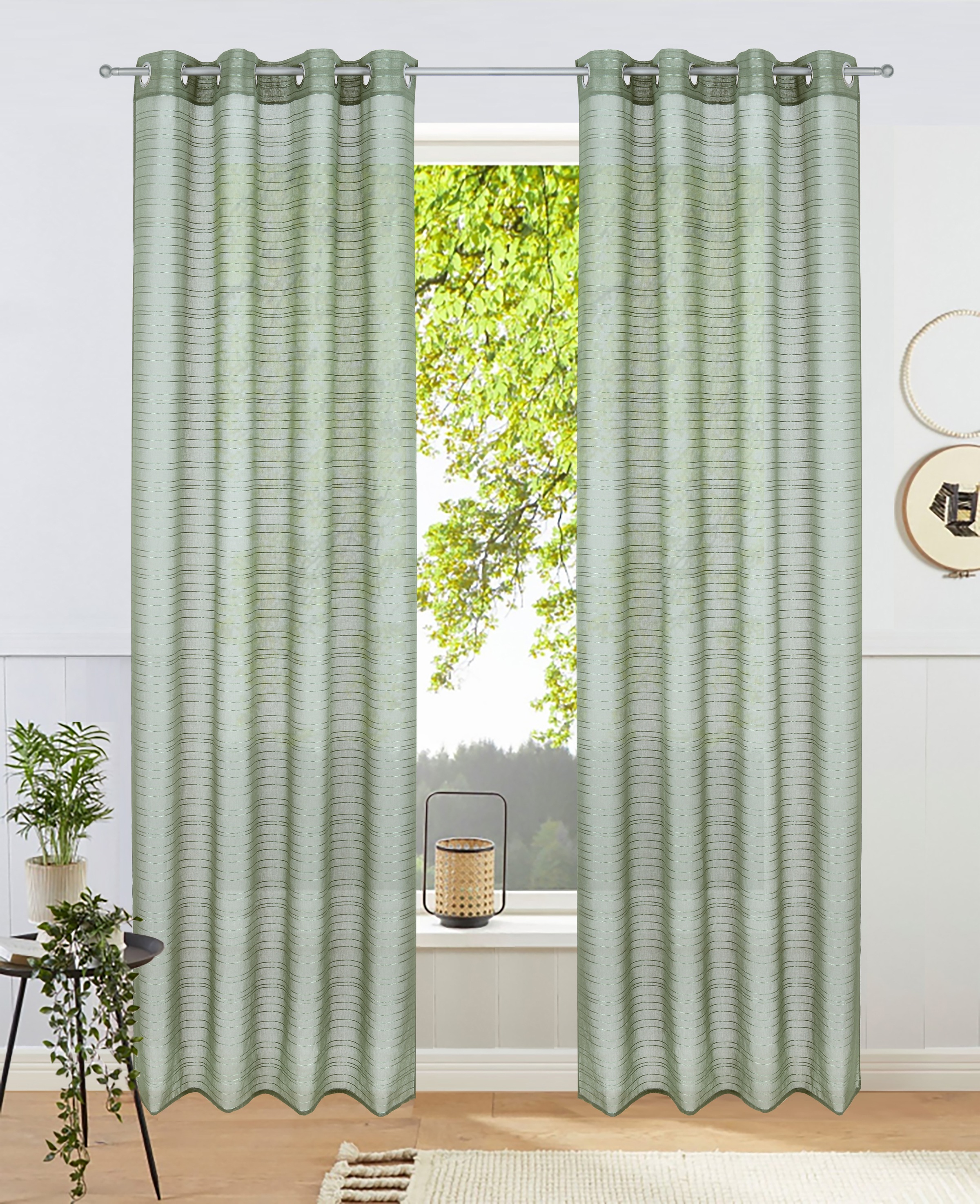 Bruno Banani Gardine "Linus" Ösen 1 Stk. tlg. 1 Schal, eingewebte Querstrei günstig online kaufen