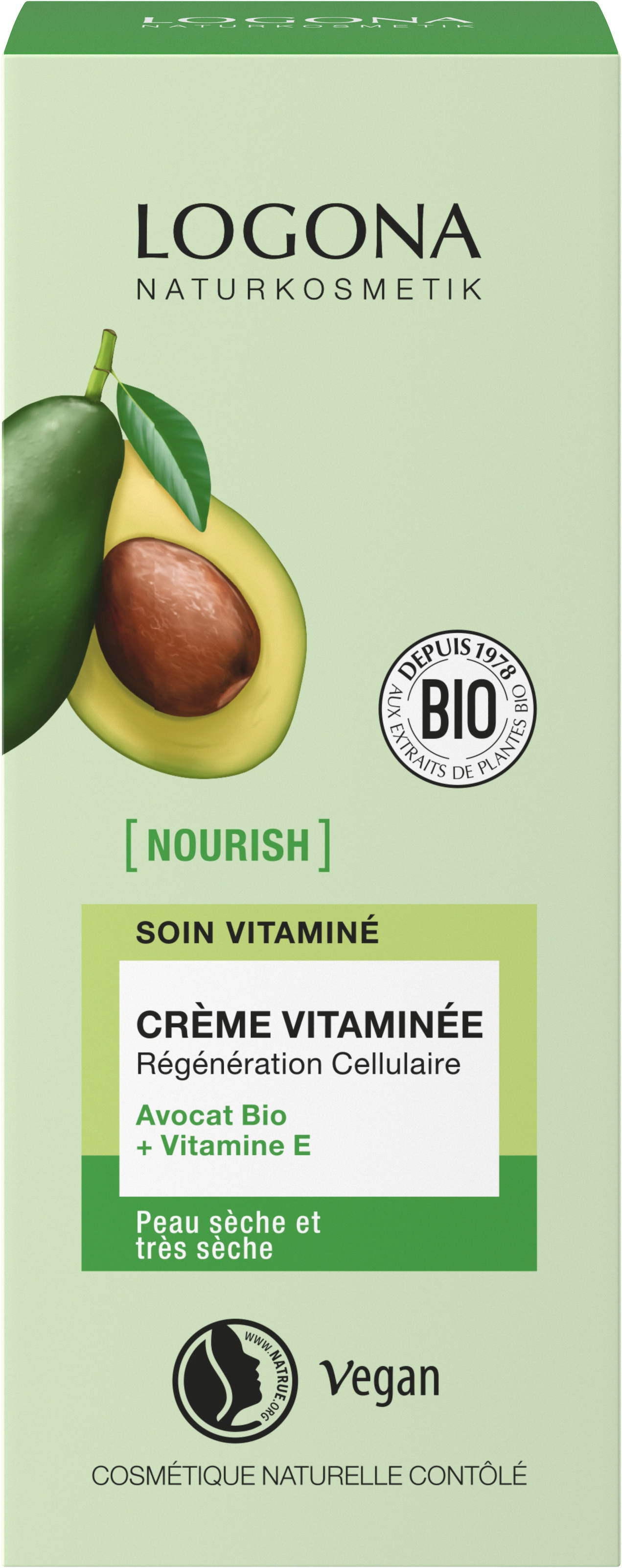 LOGONA Gesichtspflege »nourish Zellerneuernde Vitamincreme« für sehr trockene und trockene Haut, vegan formuliert