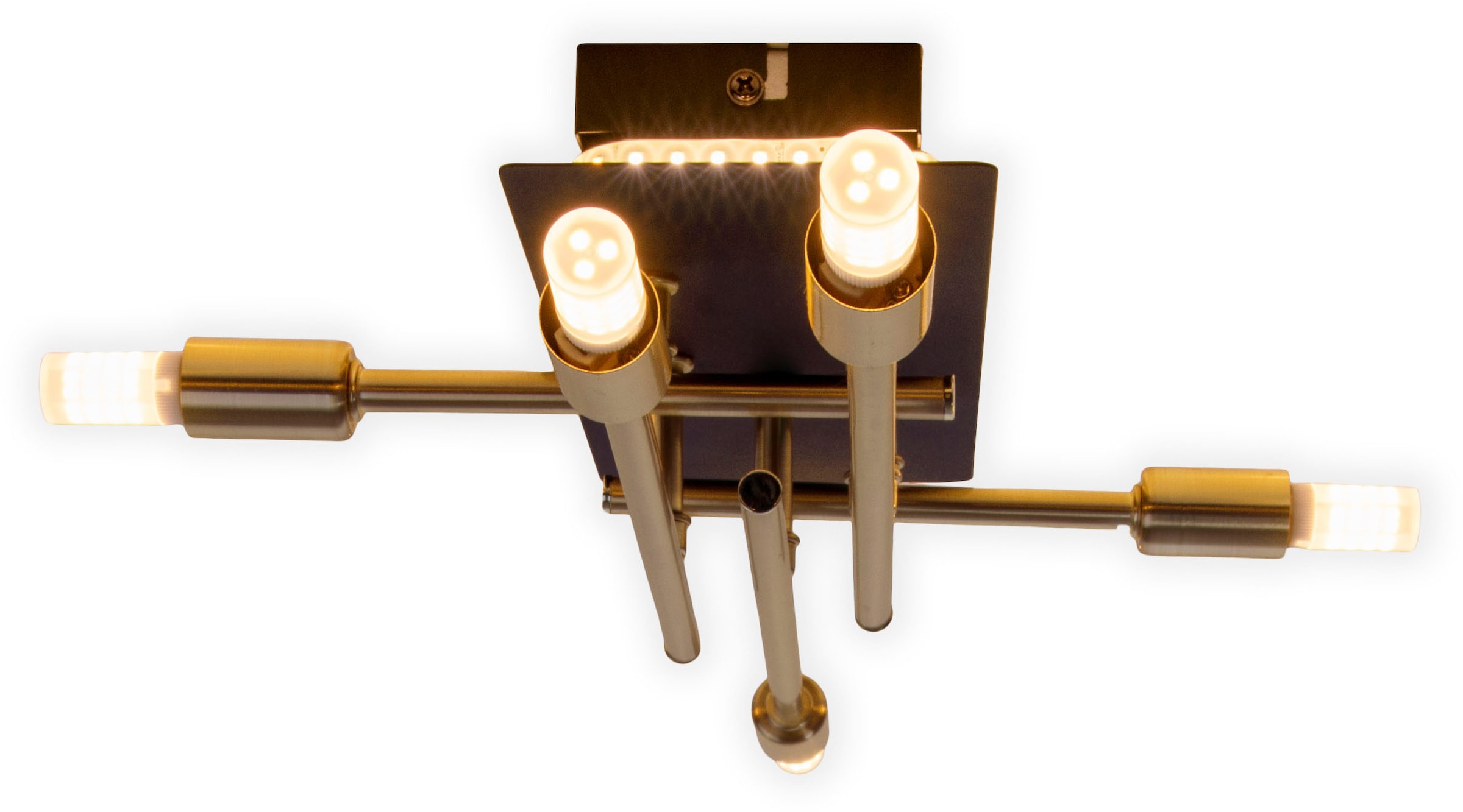exkl. näve Backlight kaufen LED BAUR 5x schwarz/gold, Lichtfarbe flammig-flammig, warmweiß, »Ancona«, LED Deckenleuchte | 5 mit G9