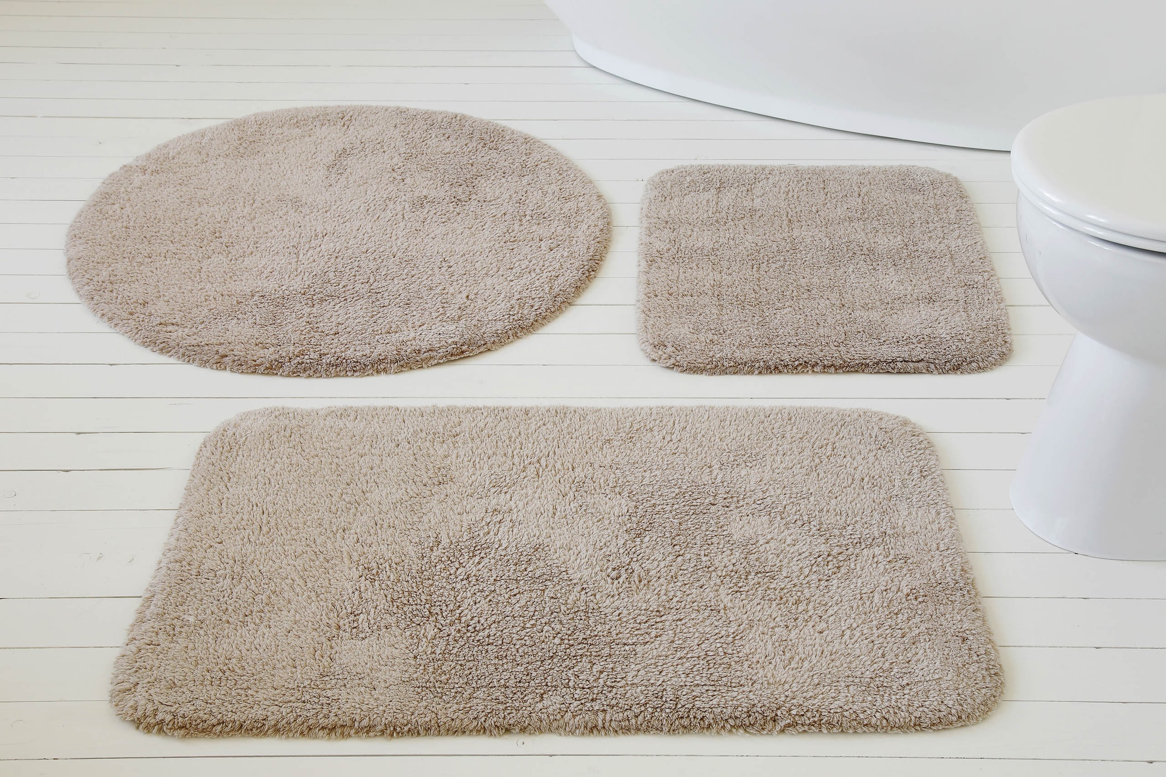 my home Badematte »Kian«, fußbodenheizungsgeeignet, Badvorleger, Badteppich aus 100%Baumwolle, weich, waschbar, saugfähig