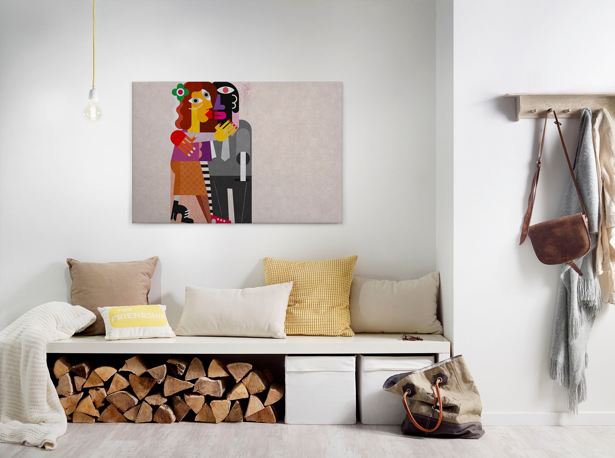 A.S. Création Leinwandbild "couples" Abstrakt Kunst 1 Stk. tlg. Keilrahmen Bild Bunt Abstrakt Menschen Leinwand-Bild Wohnzimmer modern