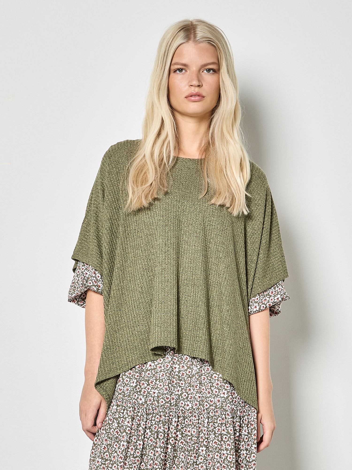 Apricot Fledermausshirt "Waffelstrick-Tunika"