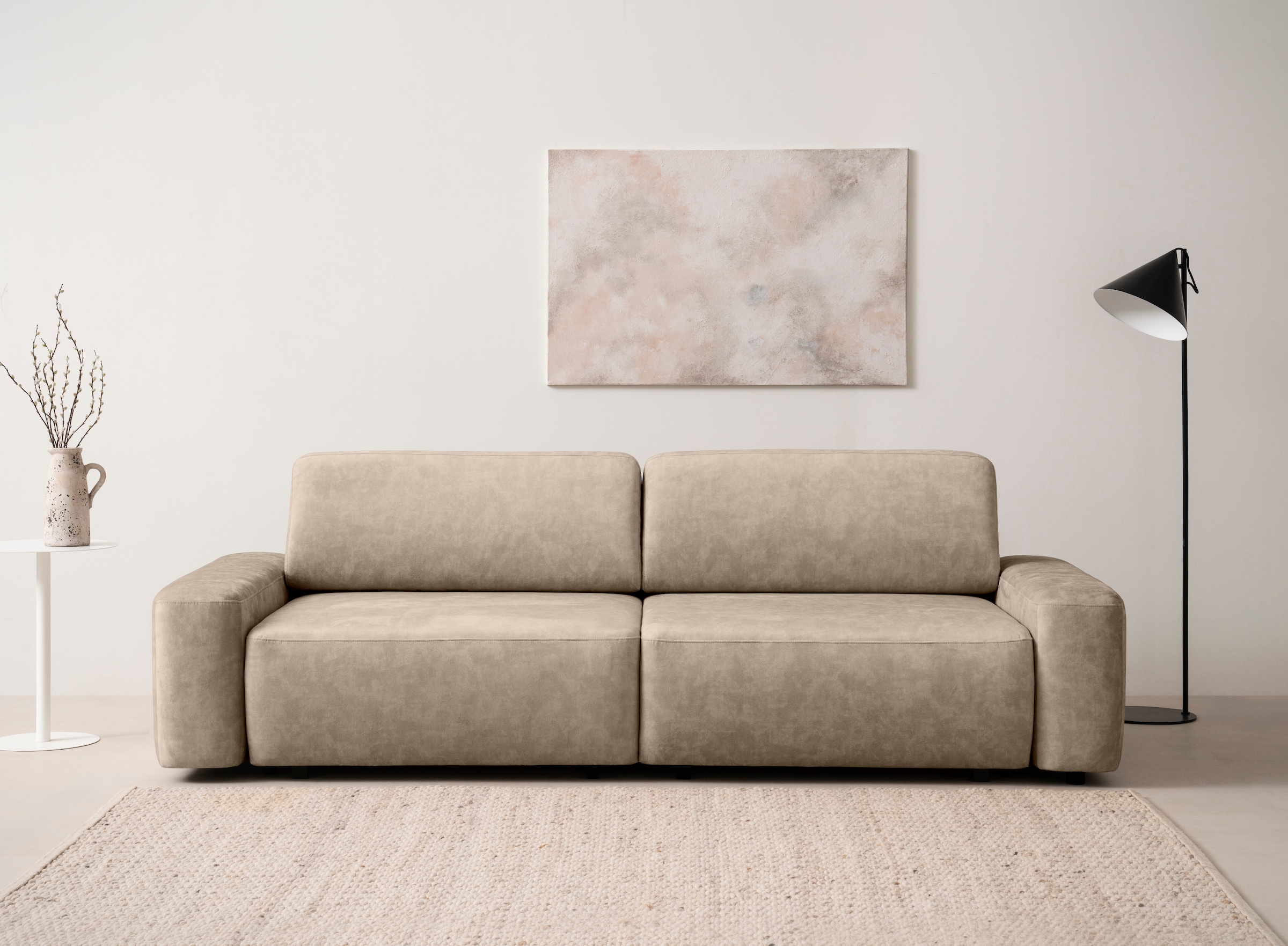 Home affaire 3-Sitzer "TORGE (257cm), Sofa,Schlafsofa in Cord, Samtvelours, günstig online kaufen