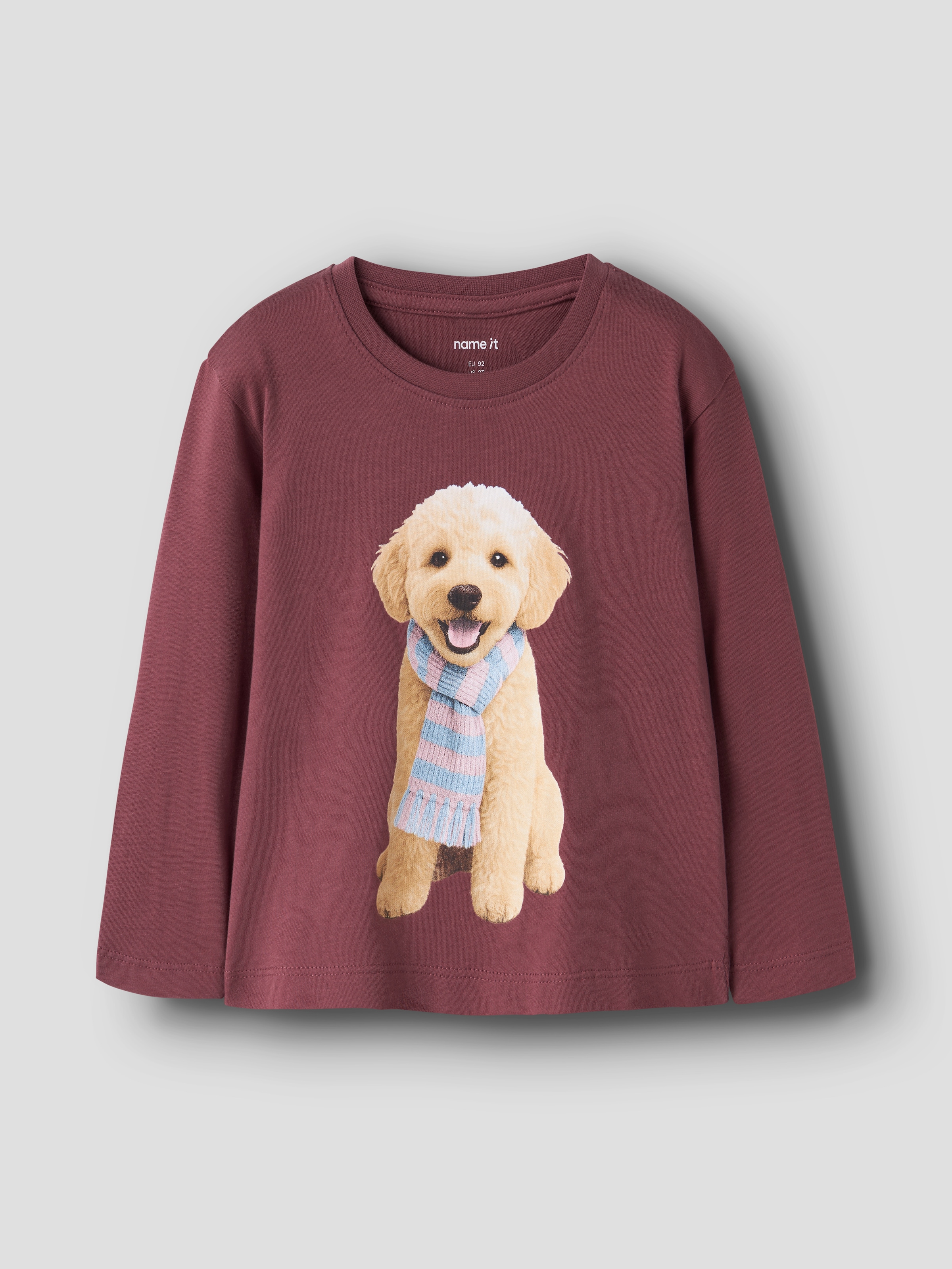 NAME IT Mädchen Langarmshirt "NMFVOTEA LS NREG TOP", rot, Gr. 122, bedruckt, Jersey, Obermaterial: 100% Baumwolle, Shirts, mit tollen Tiermotiven