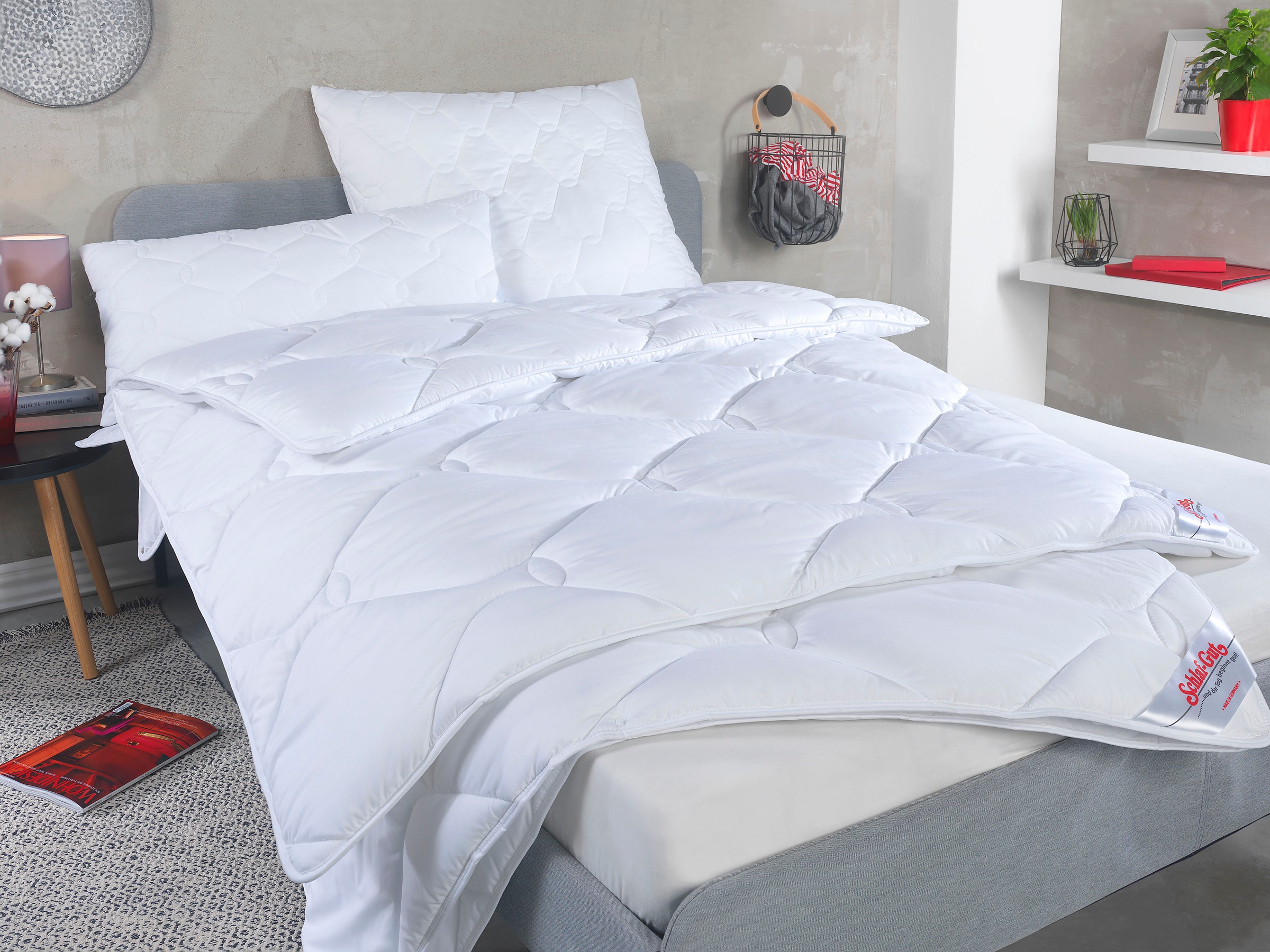 Kunstfaserbettdecke SCHLAF-GUT, B:135cm L:200cm, weiß, Bezug: 100% Polyester. Füllung: 60% Lyocell (TENCEL ), 40% Polyester, Bettdecken, "TENCEL ",