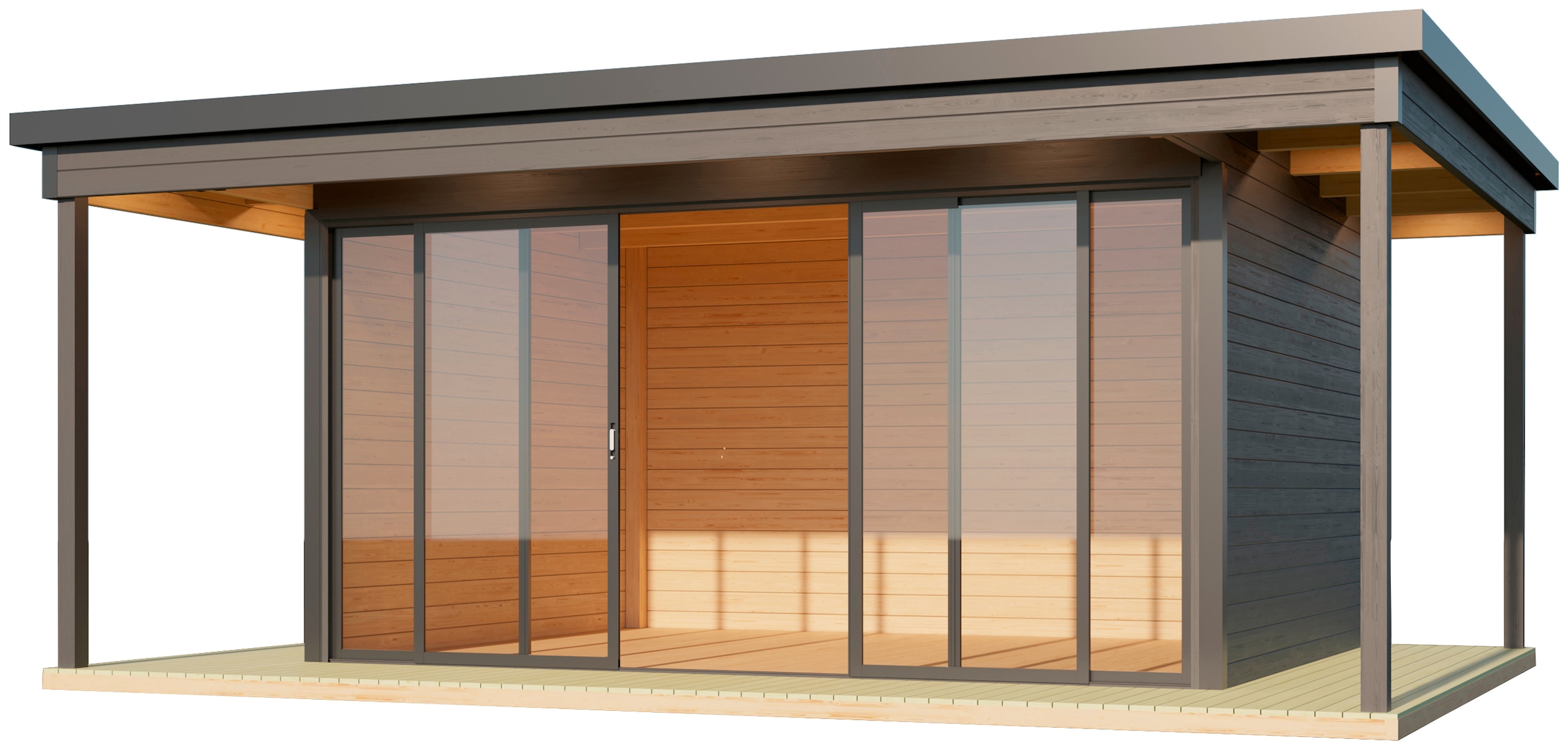 LASITA MAJA Gartenhaus "DOMEO 4 LOGGIA CARBONGRAU/ANTHRAZIT - NEU", (Set), günstig online kaufen