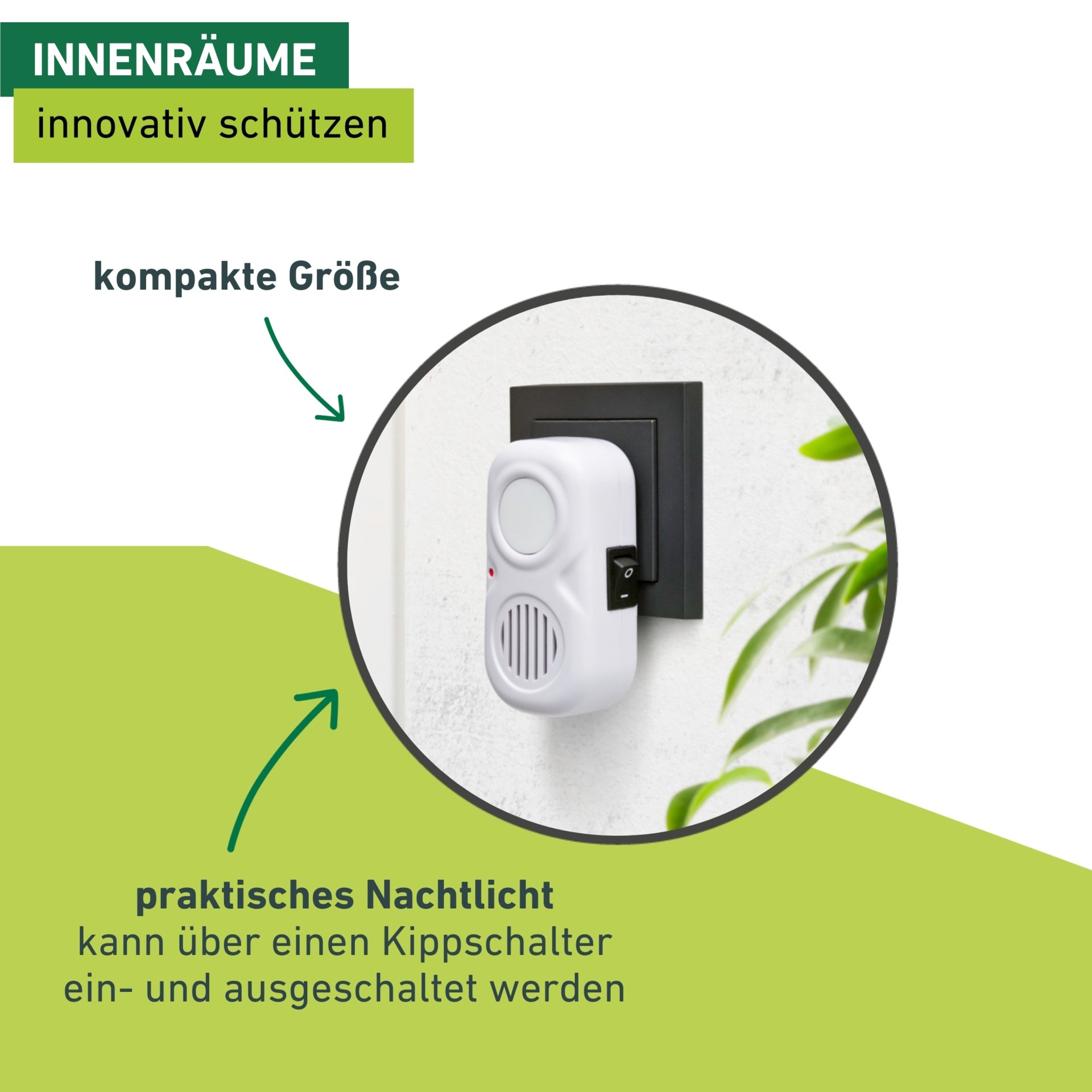 Windhager Ultraschall-Tierabwehr »Mausvertreiber Electro Comfort für Steckdosen« Mäuseabwehr mit einem Wirkungsbereich bis zu 30 m², weiß