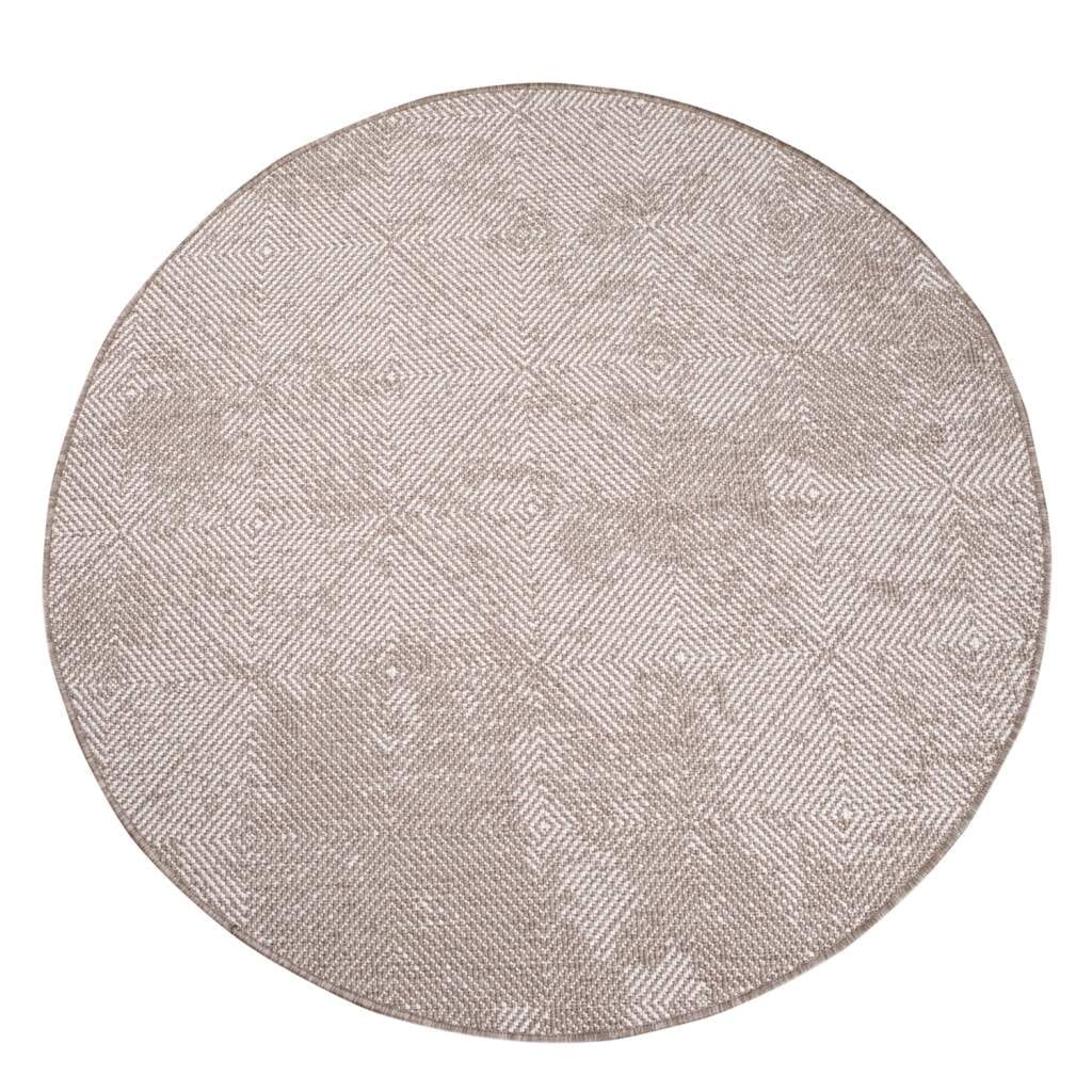 Carpet City Outdoorteppich »DUO RUG 5845«, rund, 5 mm Höhe, Wendeteppich Wetterfest In- & Outdoor, Balkon, Terrasse, Wohnzimmer