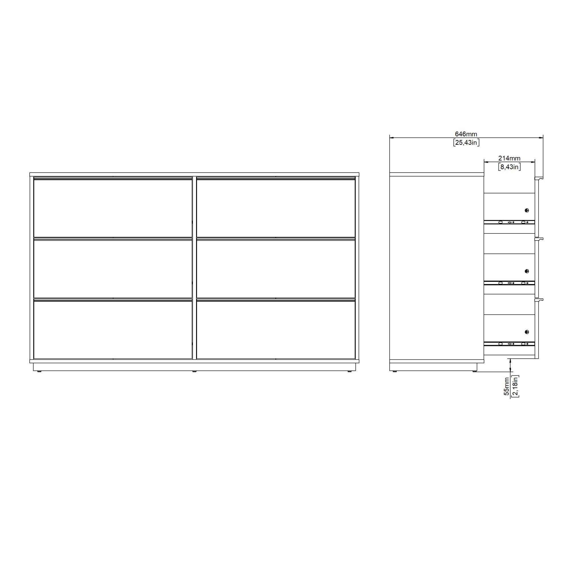 INOSIGN Kommode »Kommode mit 6 Schubladen – Eiche-Optik« 6 geräumige Schubladen für viel Stauraum