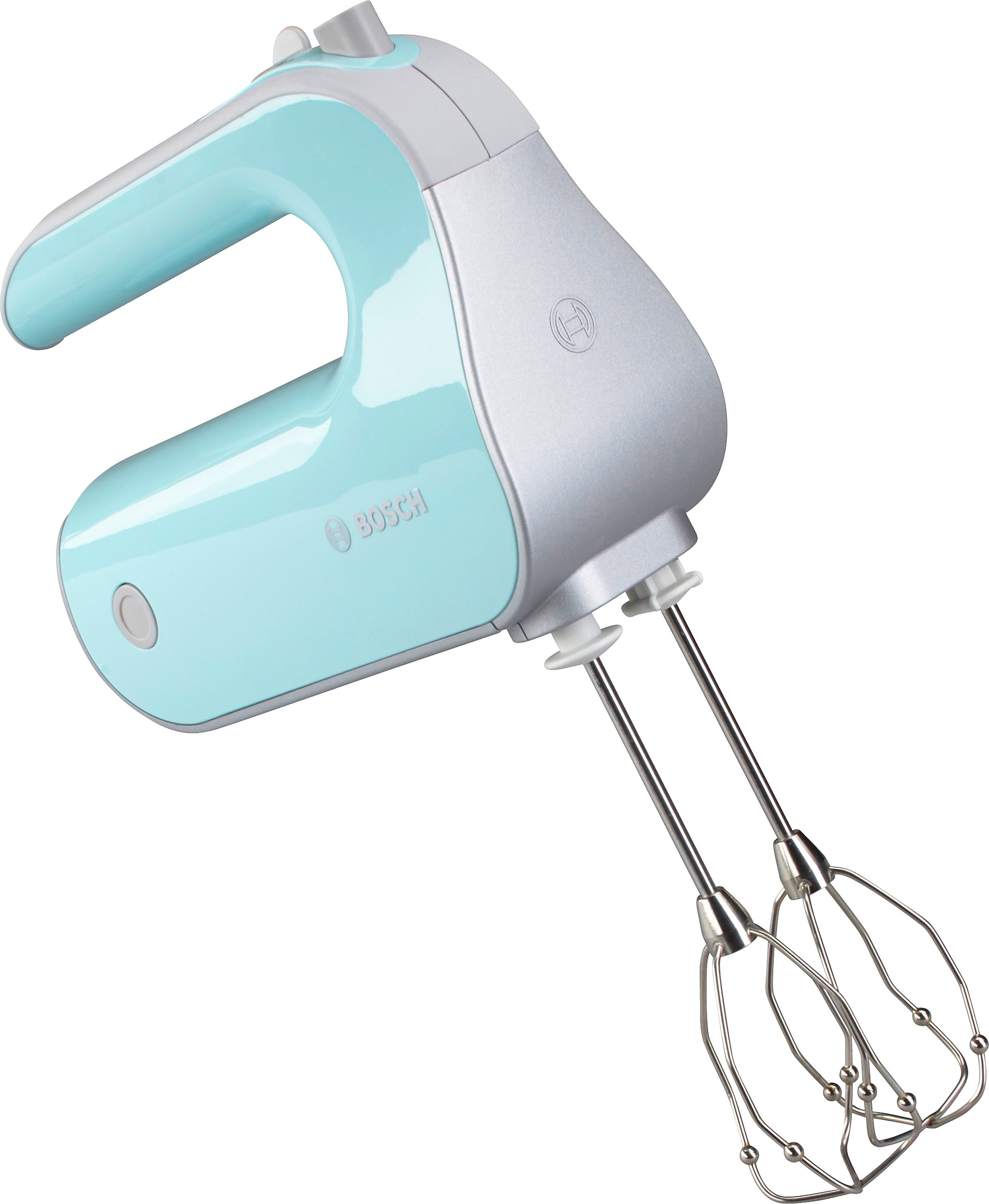 BOSCH Handmixer "Styline MFQ40302, Edelst. Rührbesen/Knethaken, 5 Stufen, türkis", 500 W, Turbostufe, leichtes Gehäuse, 