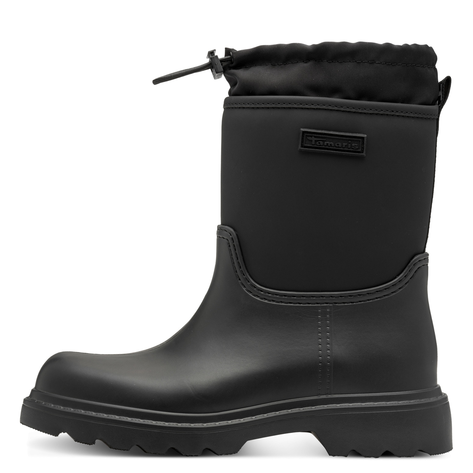 Tamaris Gummistiefel  , Blockabsatz, Boots mit Textileinsatz am Schaftrand