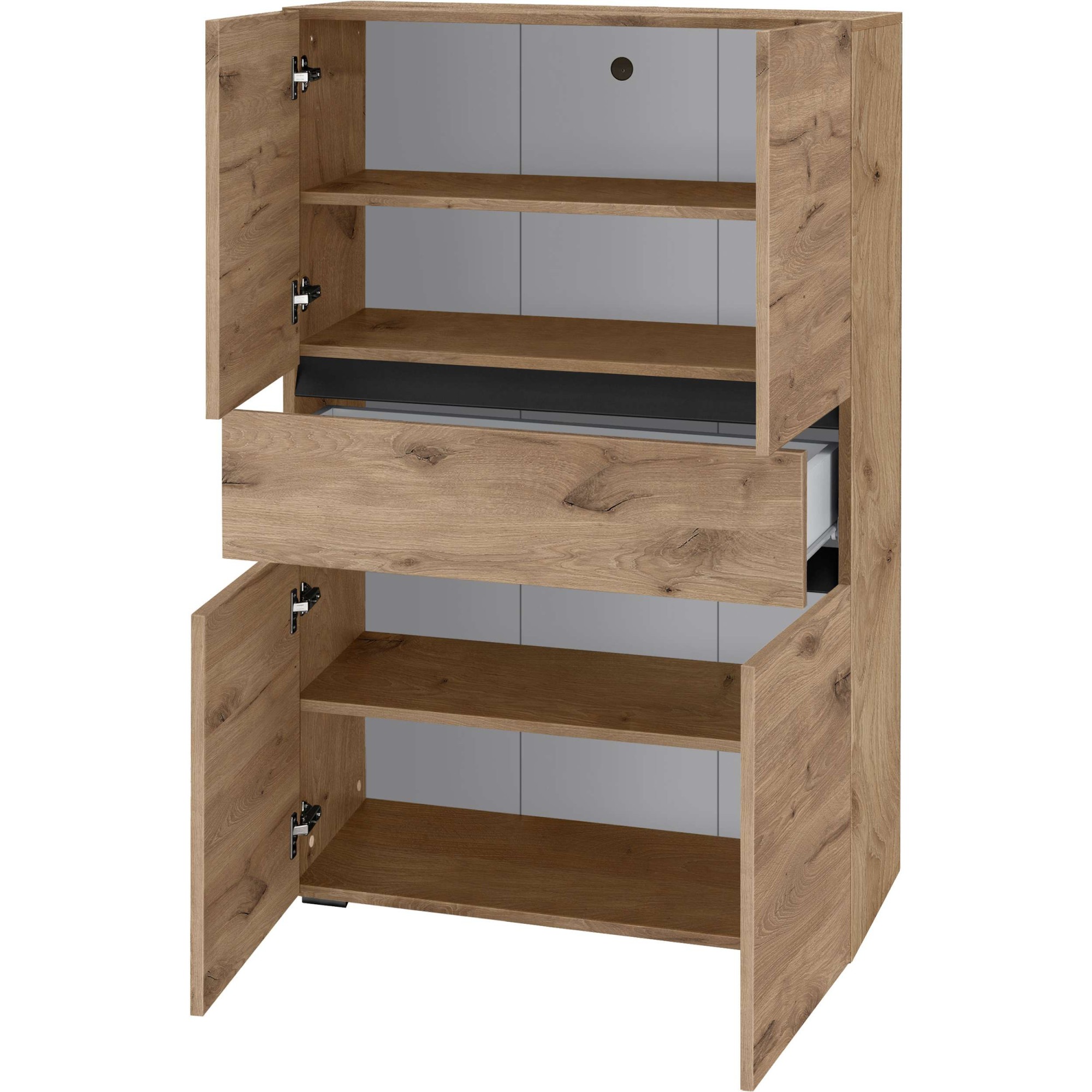 Home affaire Midischrank »Wisla«, mit 4 Türen & 1 Schublade, Breite 76 cm, Höhe 130 cm