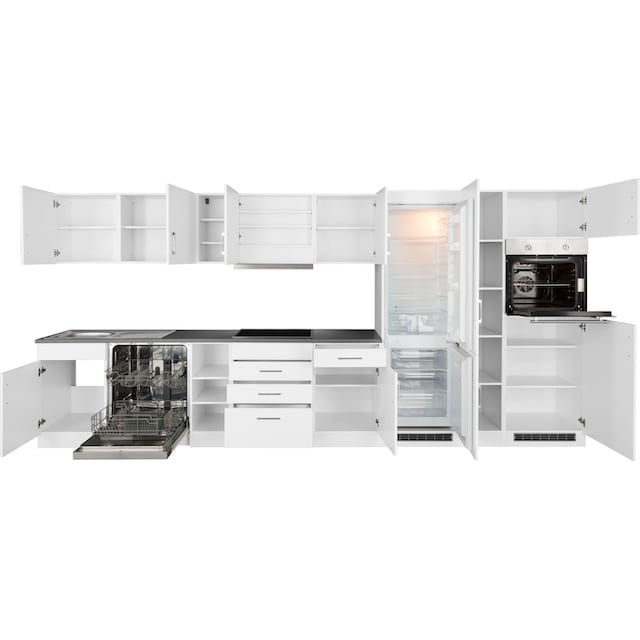 HELD MÖBEL Küchenzeile »Paris«, mit E-Geräten, Breite 400 cm, mit großer  Kühl-Gefrierkombination kaufen | BAUR