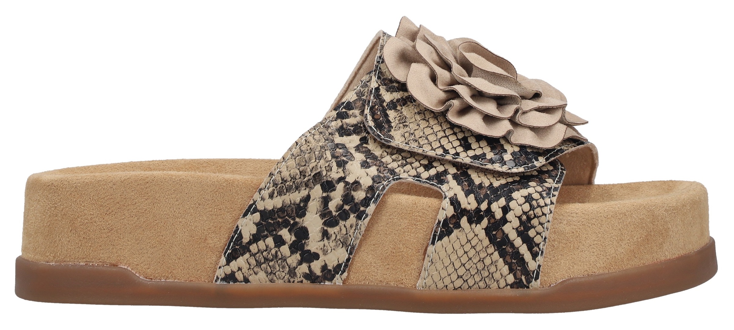 Rieker Pantolette  Sommerschuh, Urlaubsschuh, Strandschuh mit Blüte