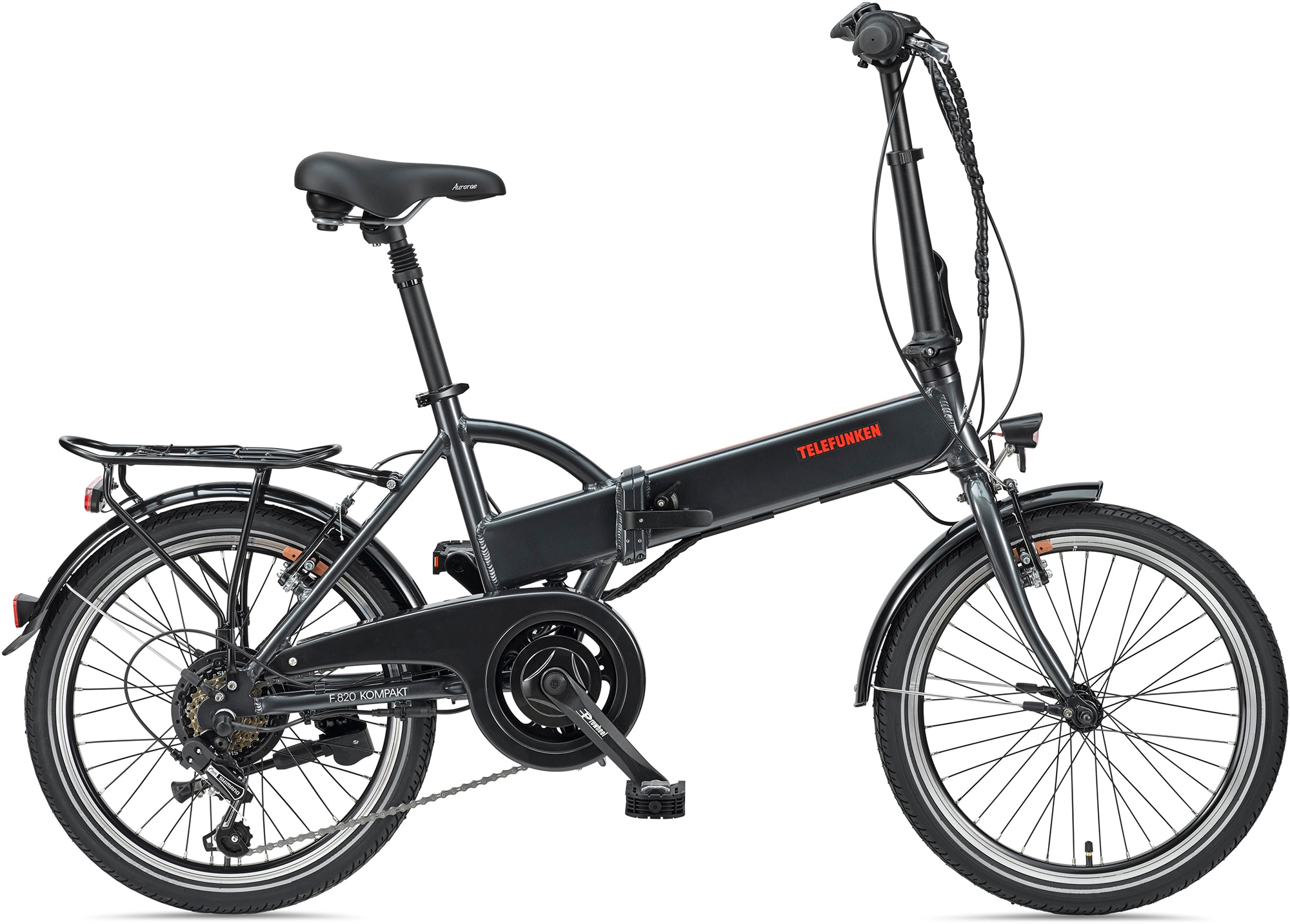 Telefunken E-Bike "Kompakt F820", 6 Gang, Shimano, Tourney, Heckmotor 250 W, Pedelec, Elektrofahrrad für Damen u. Herren