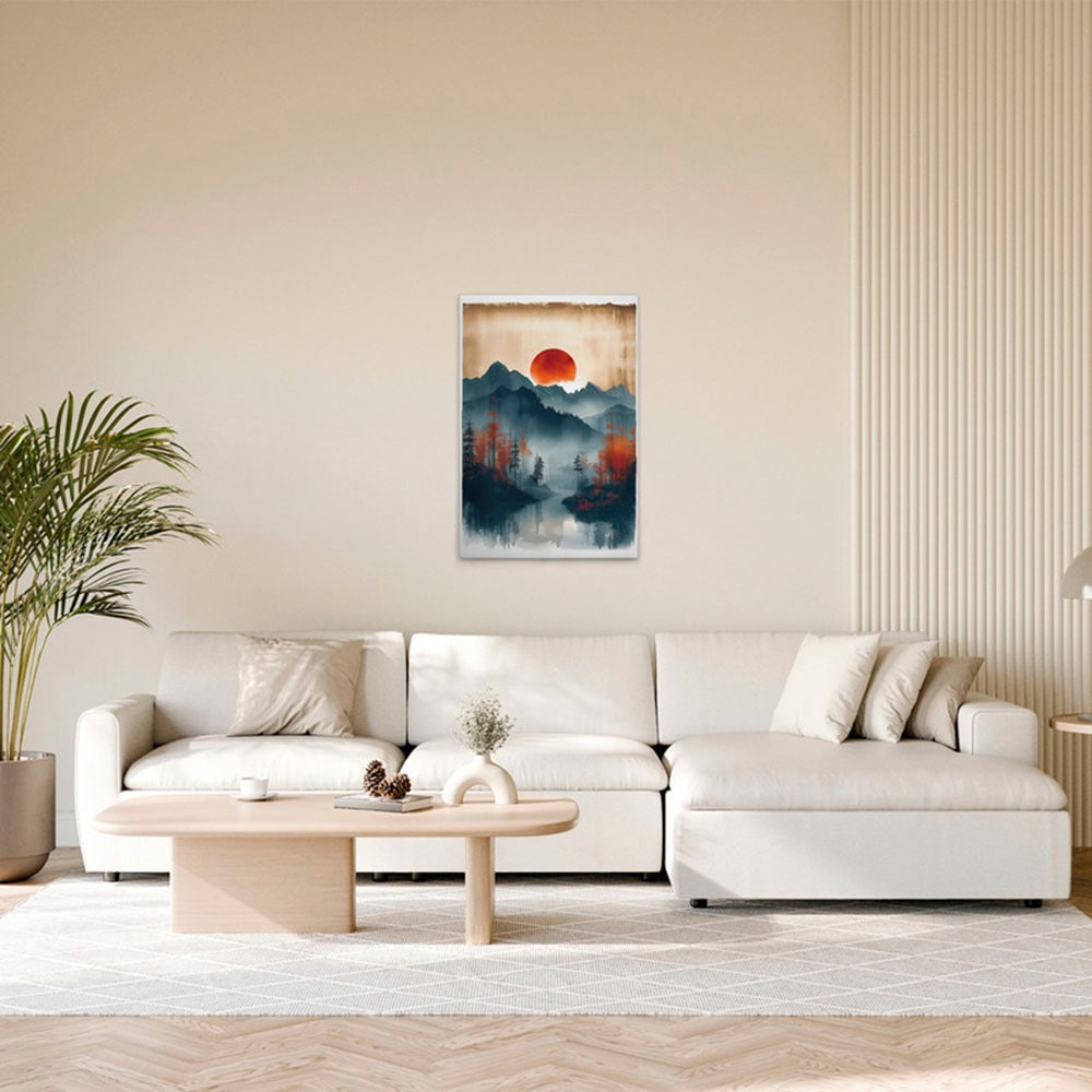 A.S. Création Leinwandbild "Indian Summer Sunset - Wandbild Orange Blau Kei günstig online kaufen