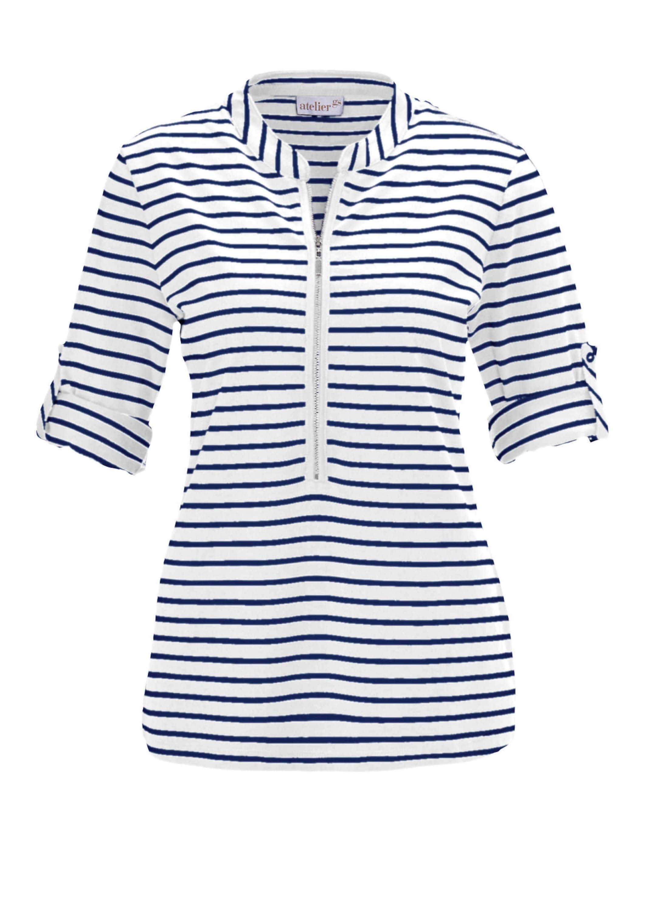 GOLDNER 3/4-Arm-Shirt "Sportives Ringelshirt in Longform" günstig online kaufen