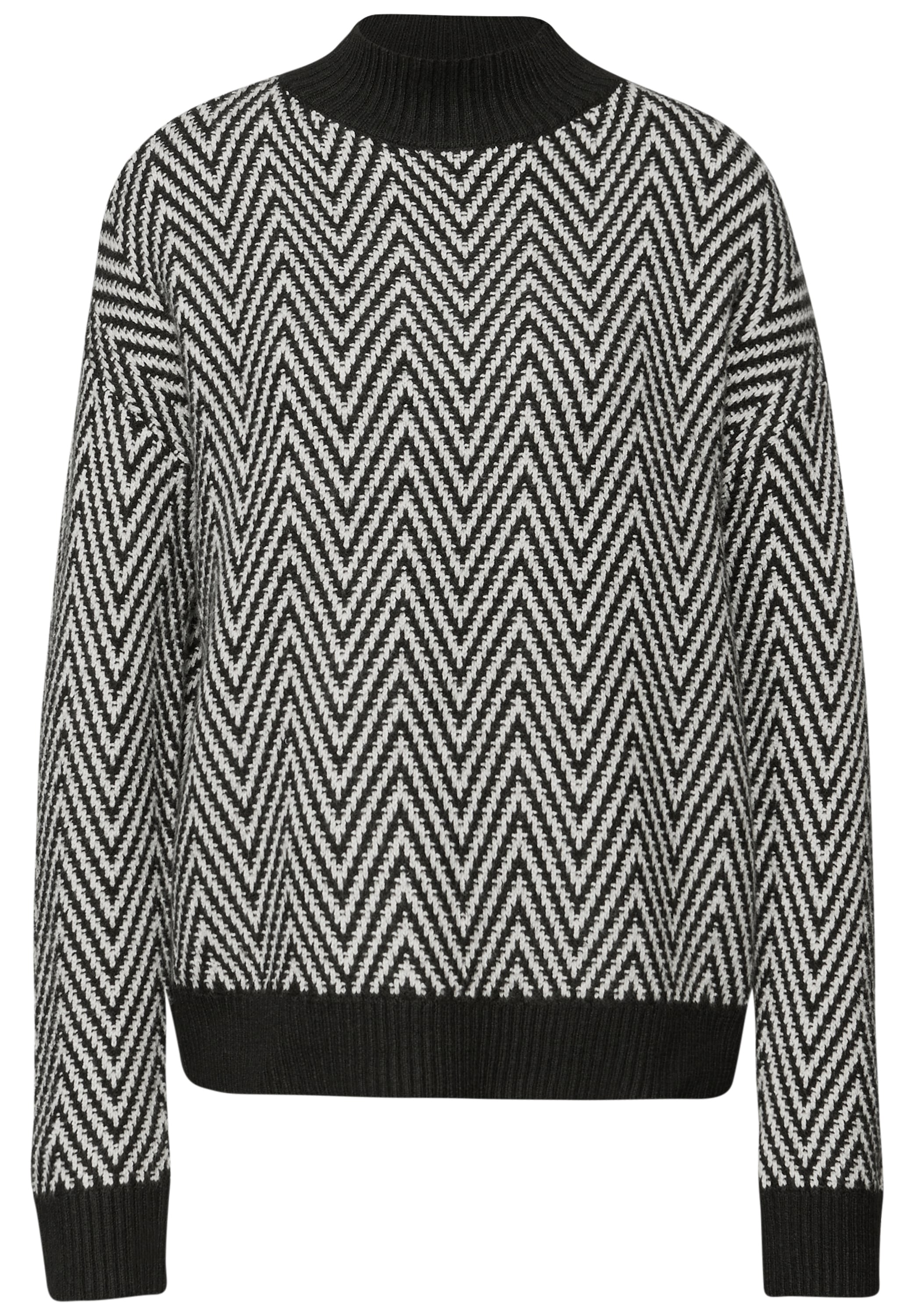 STREET ONE Stehkragenpullover mit grafischem Muster