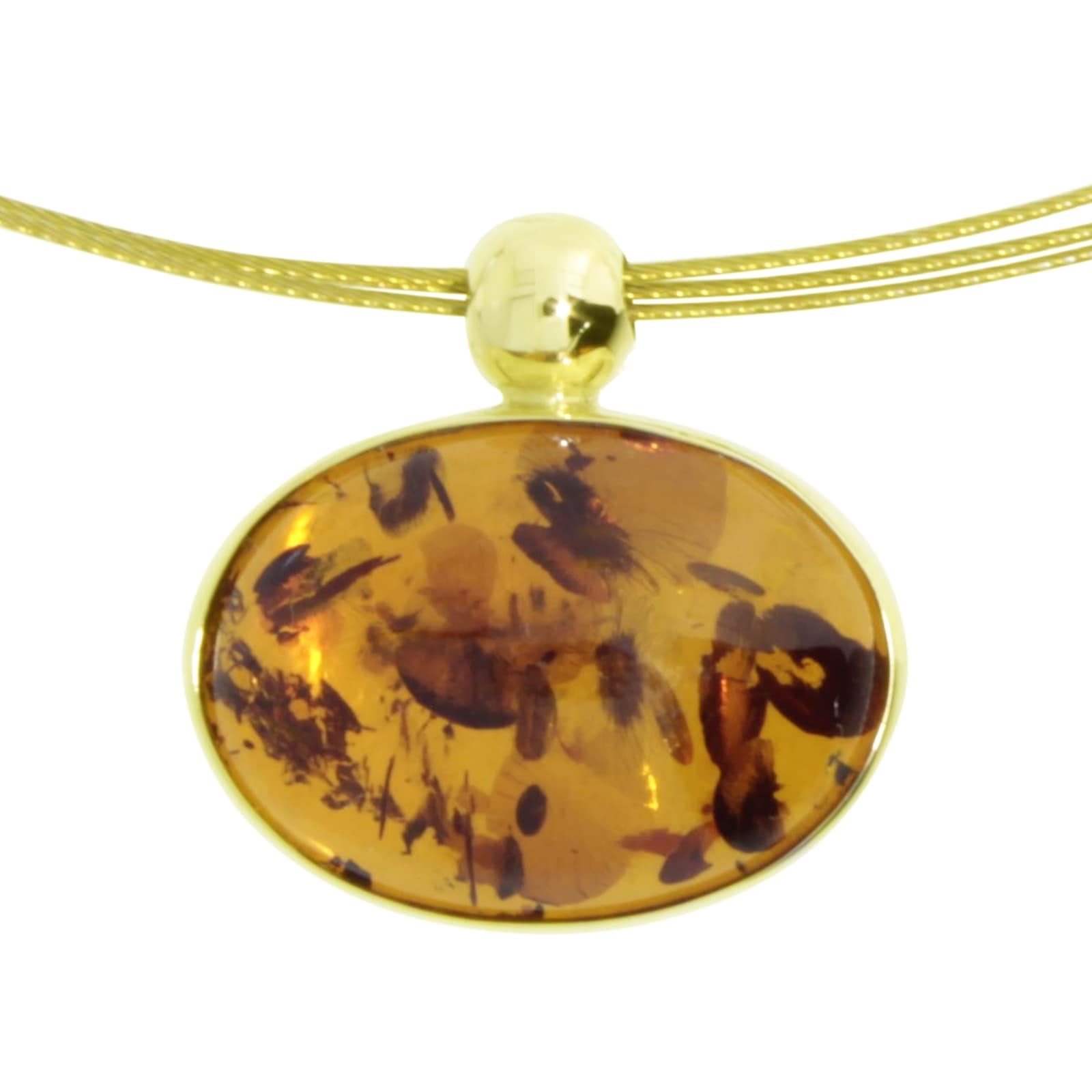 Kette mit Anhänger OSTSEE-SCHMUCK "- Gleiter-Classic 18x13 mm - Gold 333/000 - Bernstein" Gr. 42, gold (gold 333, goldfarben, gelb), Halsketten, Damen, 42, Gelbgold 333