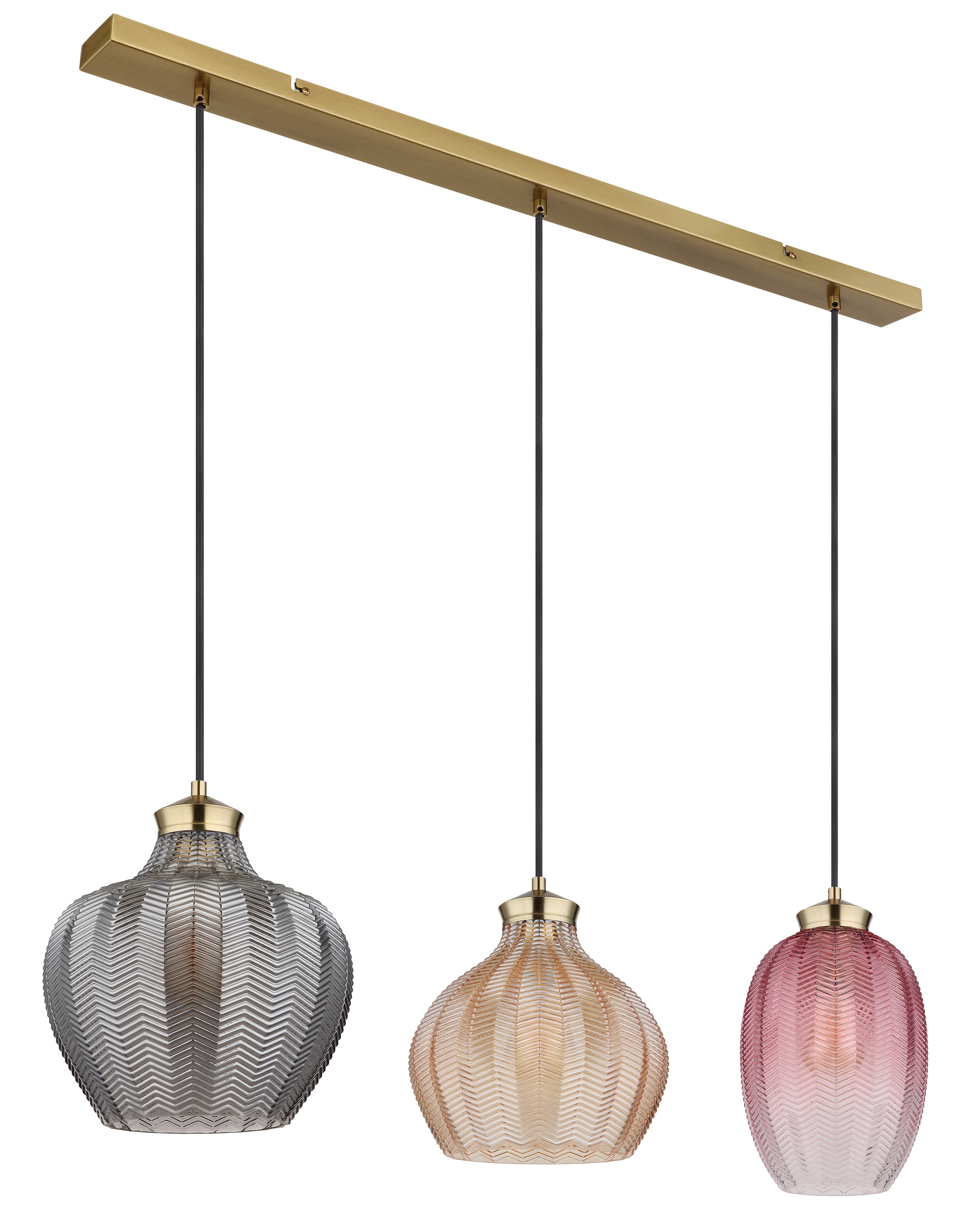 GLOBO LIGHTING Hängeleuchte »JESSICA« E27 1 Stk. Hängeleuchte Gold matt, Rauch/Amber/Brombeer, höhenkürzbar, E27
