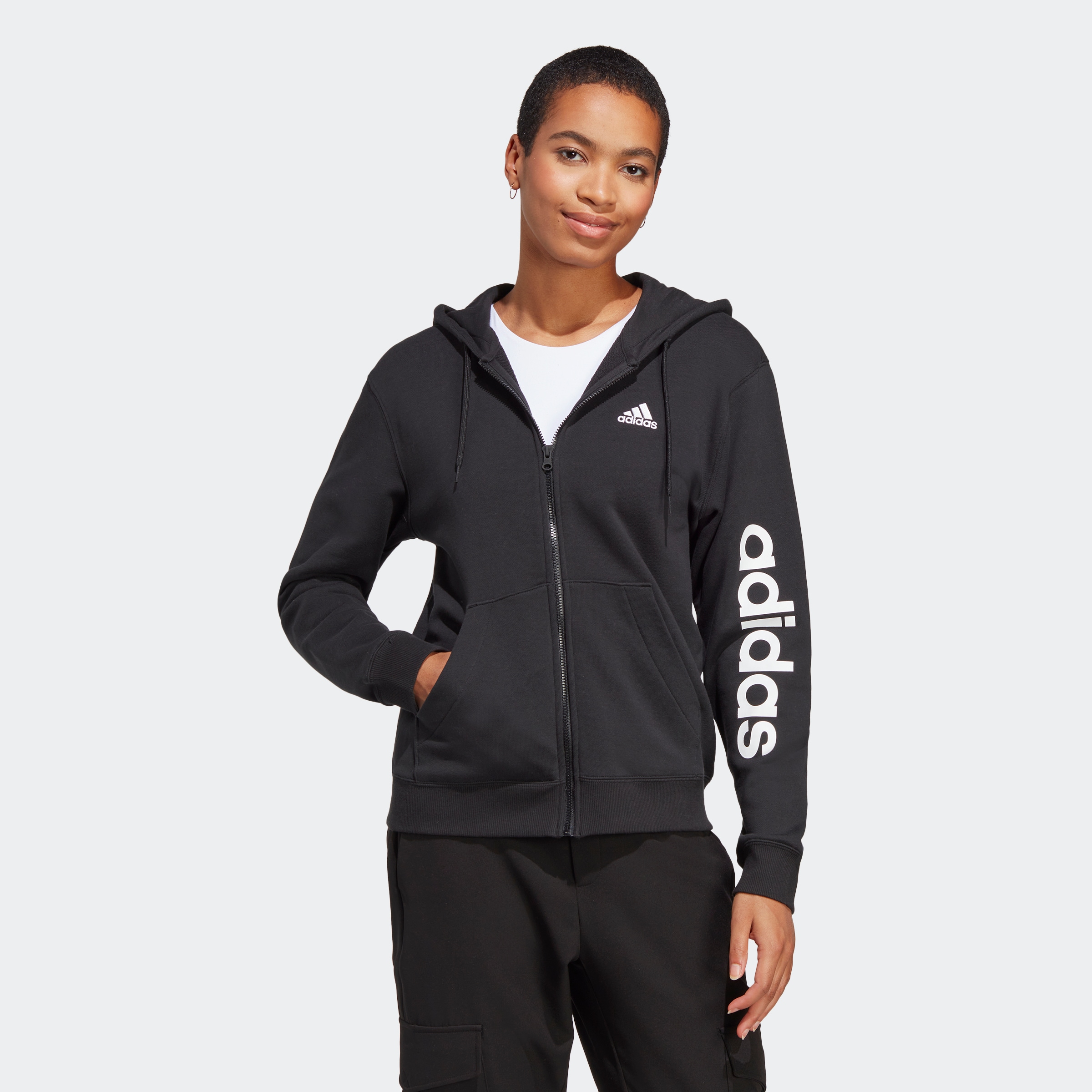 adidas Sportswear Kapuzensweatjacke "ESSENTIALS LINEAR FRENCH TERRY KAPUZEN günstig online kaufen