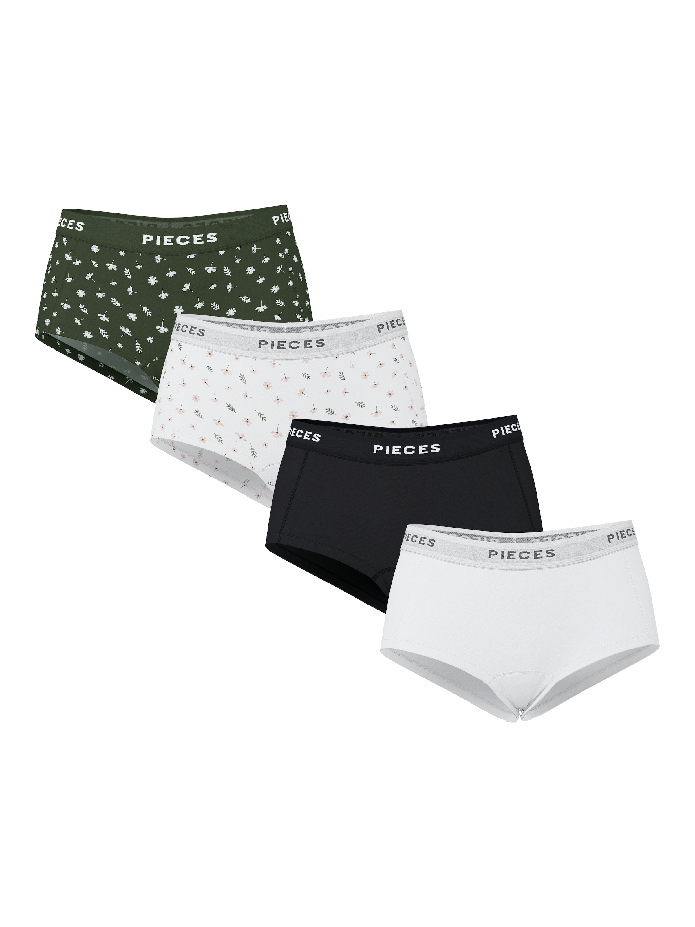 pieces Hipster "PCLOGO LADY 4 PACK AOP/SOLID NOOS BC", (Packung, 4 St.) günstig online kaufen