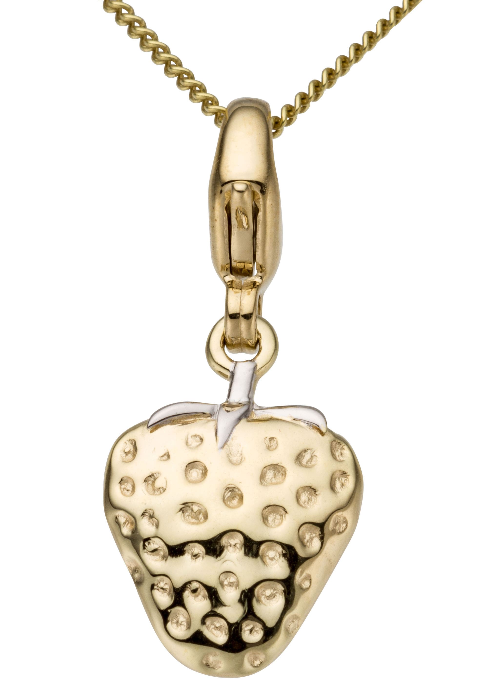 Charm-Einhänger »Schmuck Geschenk Gold 375 Halskette Charmarmband Gold-Charm Erdbeere«