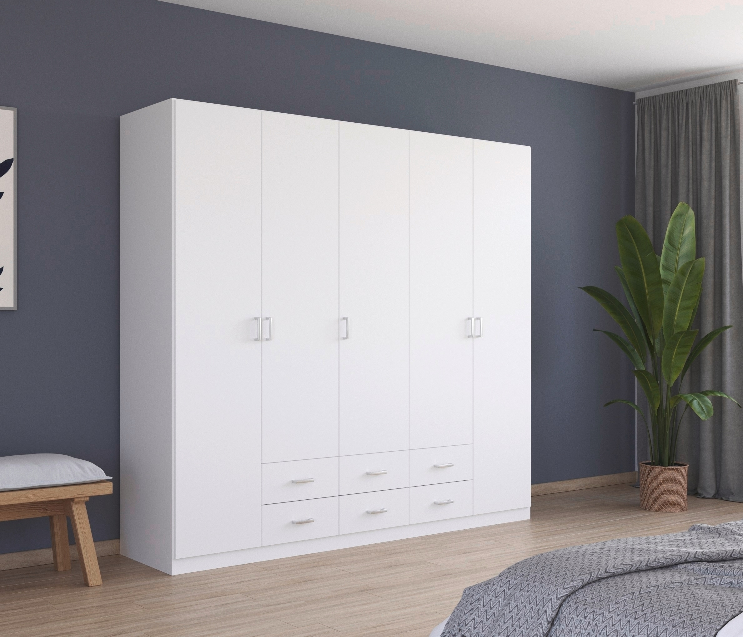 rauch Drehtürenschrank "Kleiderschrank Garderobe GAMMA Breiten 226 cm" in 3 Ausstattungen BASIC/CLASSIC/PREMIUM (inkl. SOFT-CLOSE-Funktion), mit Schubladen, verschiedene Griff-Varianten TOPSELLER MADE IN GERMANY