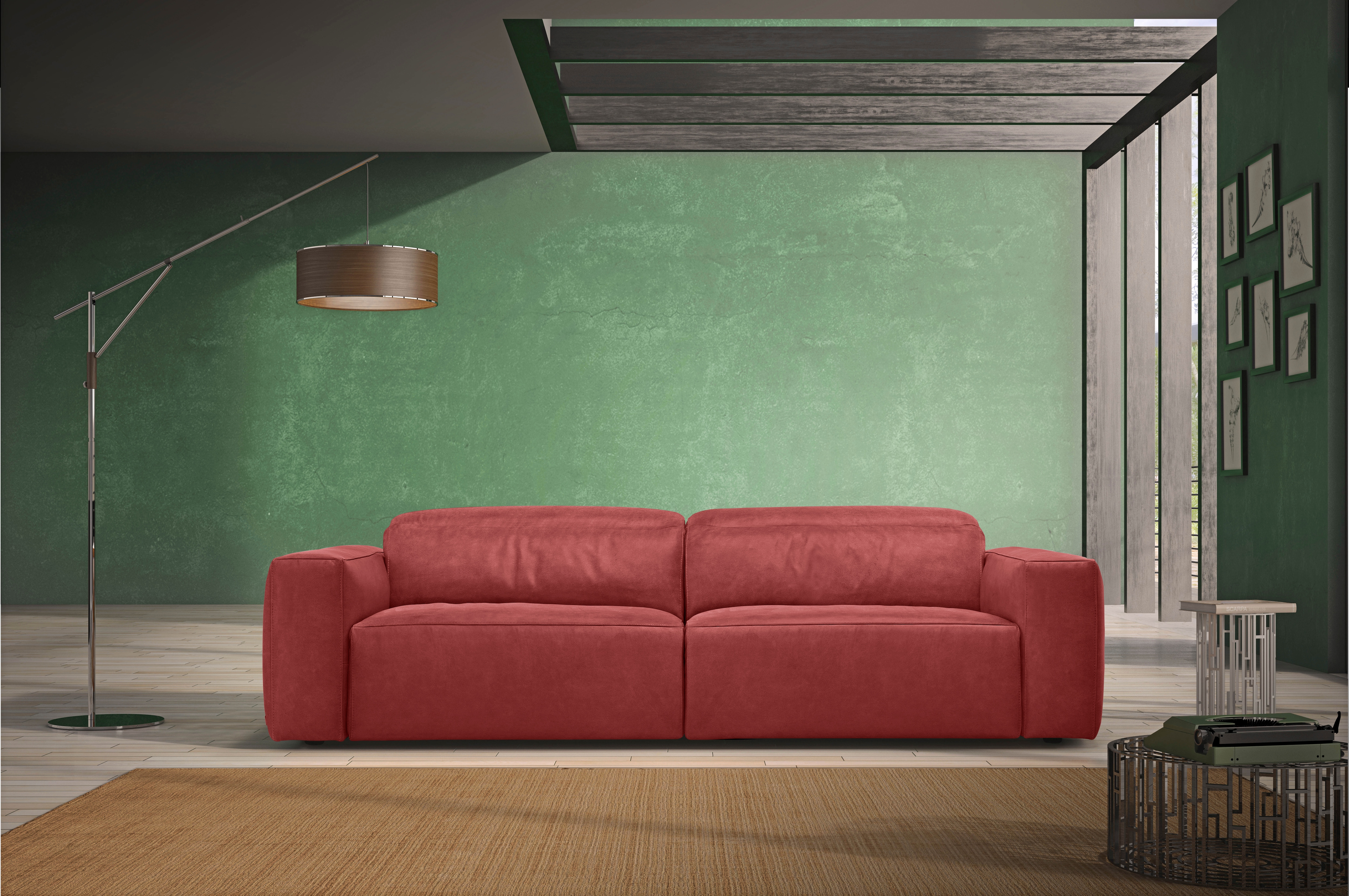 Egoitaliano 2,5-Sitzer "Beverly, Designsofa mit erstklassigem Sitzkomfort und tollen Details" Breite 242 cm, verstellbare Kopfteile