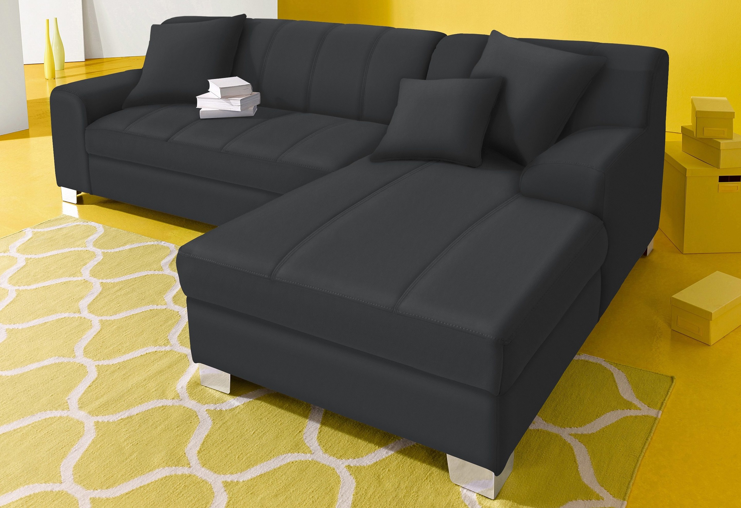 DOMO collection Ecksofa "Turah incl. Zierkissen, moderne Steppung, auch in günstig online kaufen