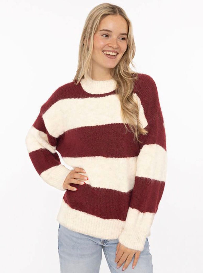 Zwillingsherz Strickpullover ""Blockstreifen"" Rundhalsausschnitt, mit brei günstig online kaufen