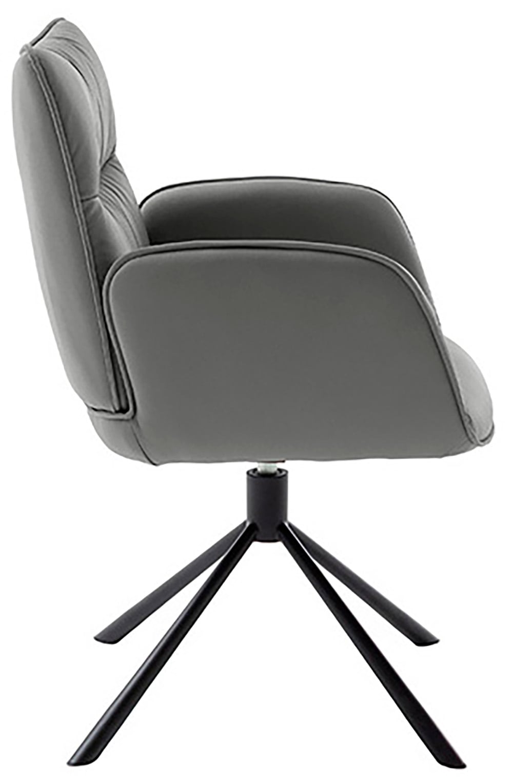 MCA furniture 4-Fußstuhl »MARIN Esszimmerstuhl (2er Set) - Stuhl«, (Set), 2 St., Microfaser, 360° drehbar, Metall schwarz, beweglichen Rücken, belastbar 120 kg