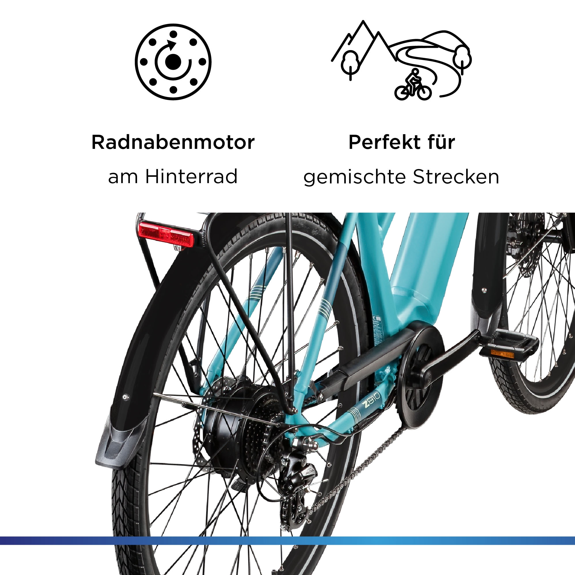 Zündapp »Z810« 8 Gang Shimano Altus RD-M310 Schaltwerk Kettenschaltung Heckmotor 250 W