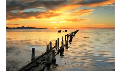 Fototapete »HOLZ-BRÜCKE-ALT STEG MEER OZEAN SEE STRAND SONNE KÜSTE«