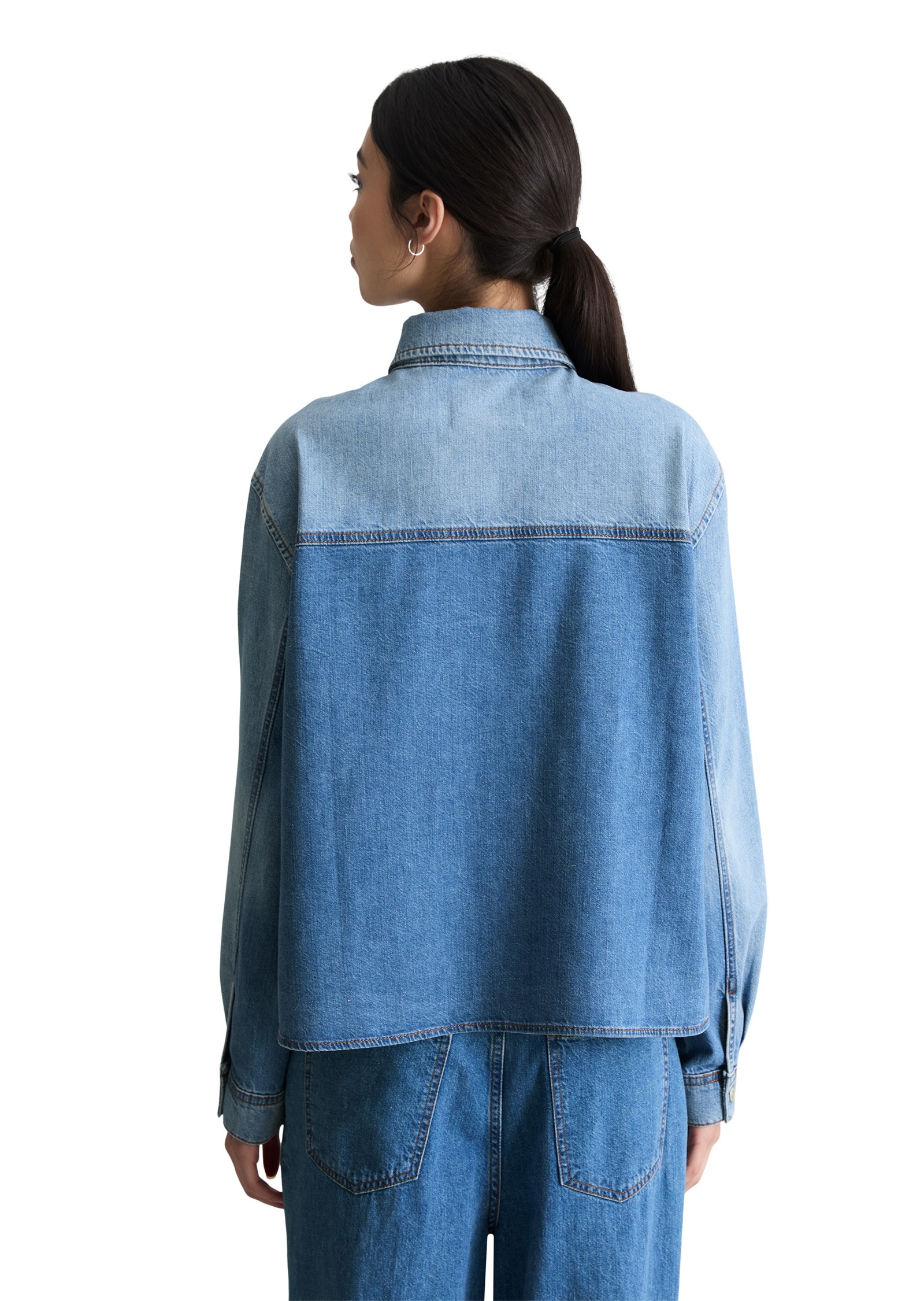 Thumbnail - Marc OPolo DENIM Langarmbluse "mit Ananasblattfasern"