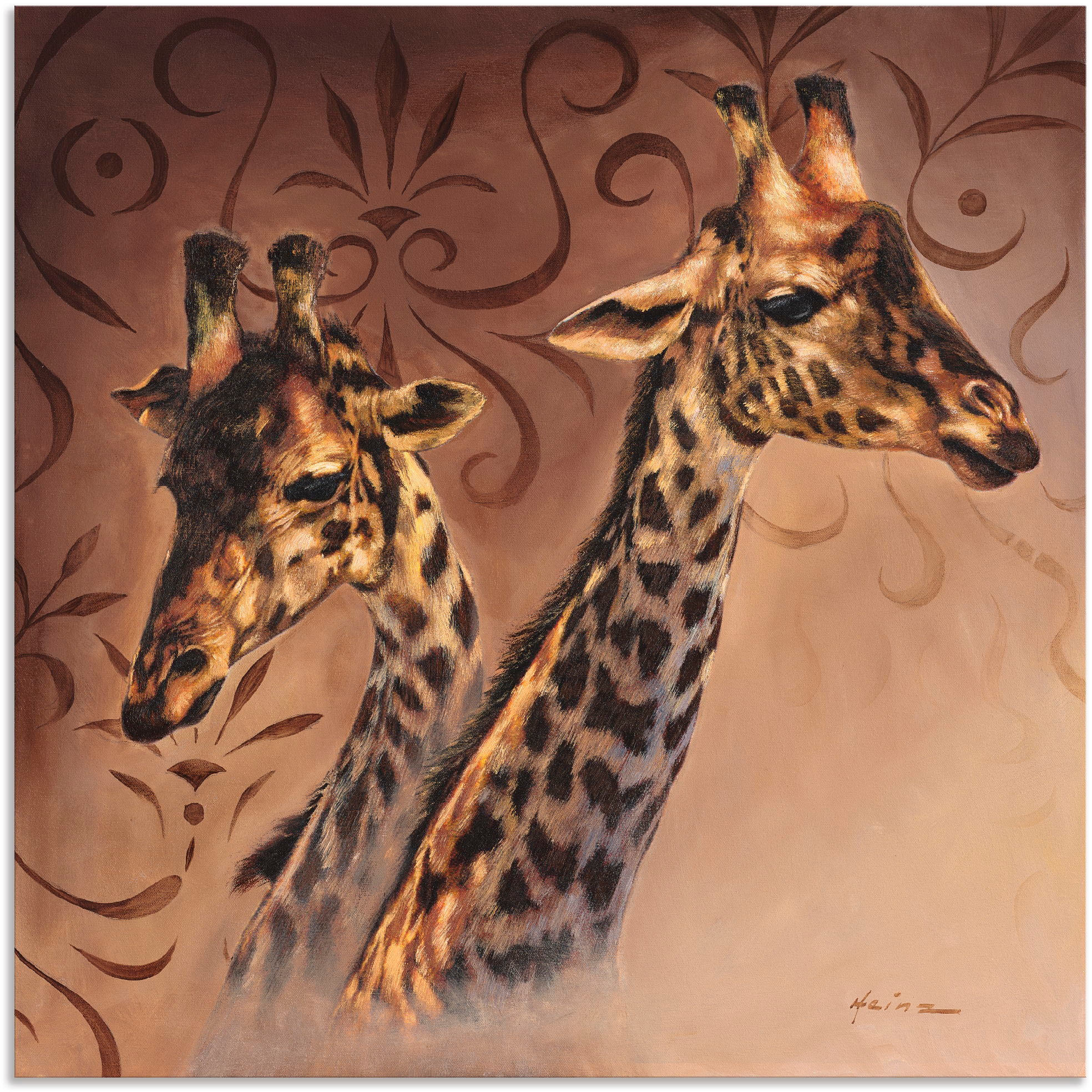 Artland Wandbild "Giraffen Porträt", Wildtiere, (1 St.), als Alubild, Outdoorbild, Leinwandbild in verschied. Größen