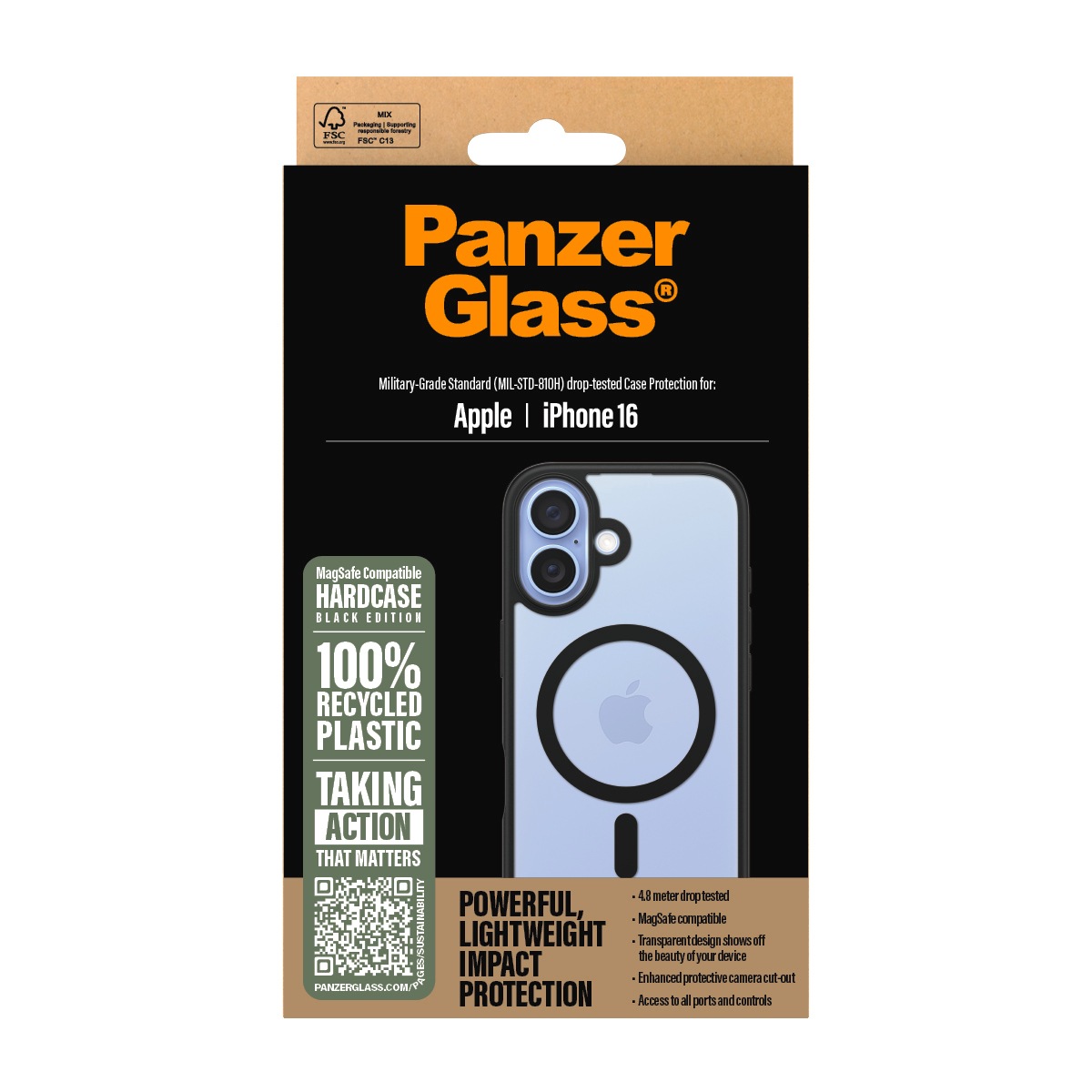 CARE by PanzerGlass Handyhülle »HardCase mit MagSafe für Apple iPhone 16«, Backcover, Schutzhülle, Handyschutzhülle, Case, Schutzcase, stoßfest