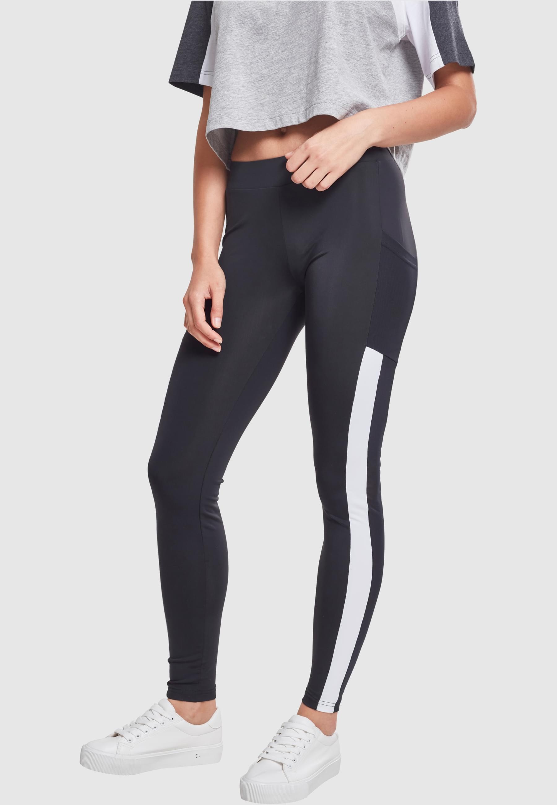 URBAN CLASSICS Leggings »Urban Classics Damen Ladies Tech Mesh Striped Pocket Leggings«, (1 tlg.)