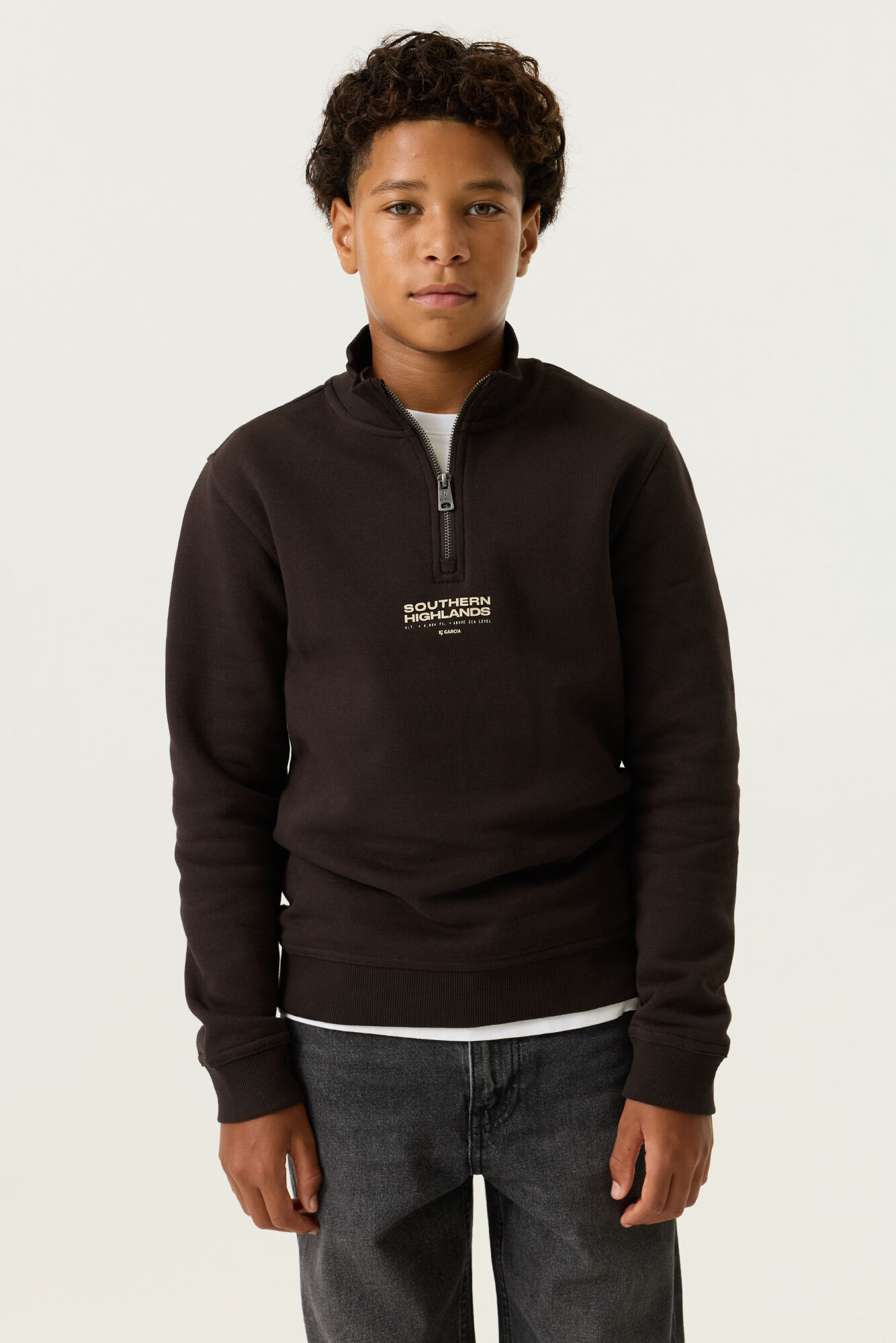 Garcia Sweatshirt, für Jungen, mit Reißverschluss und Stehkragen