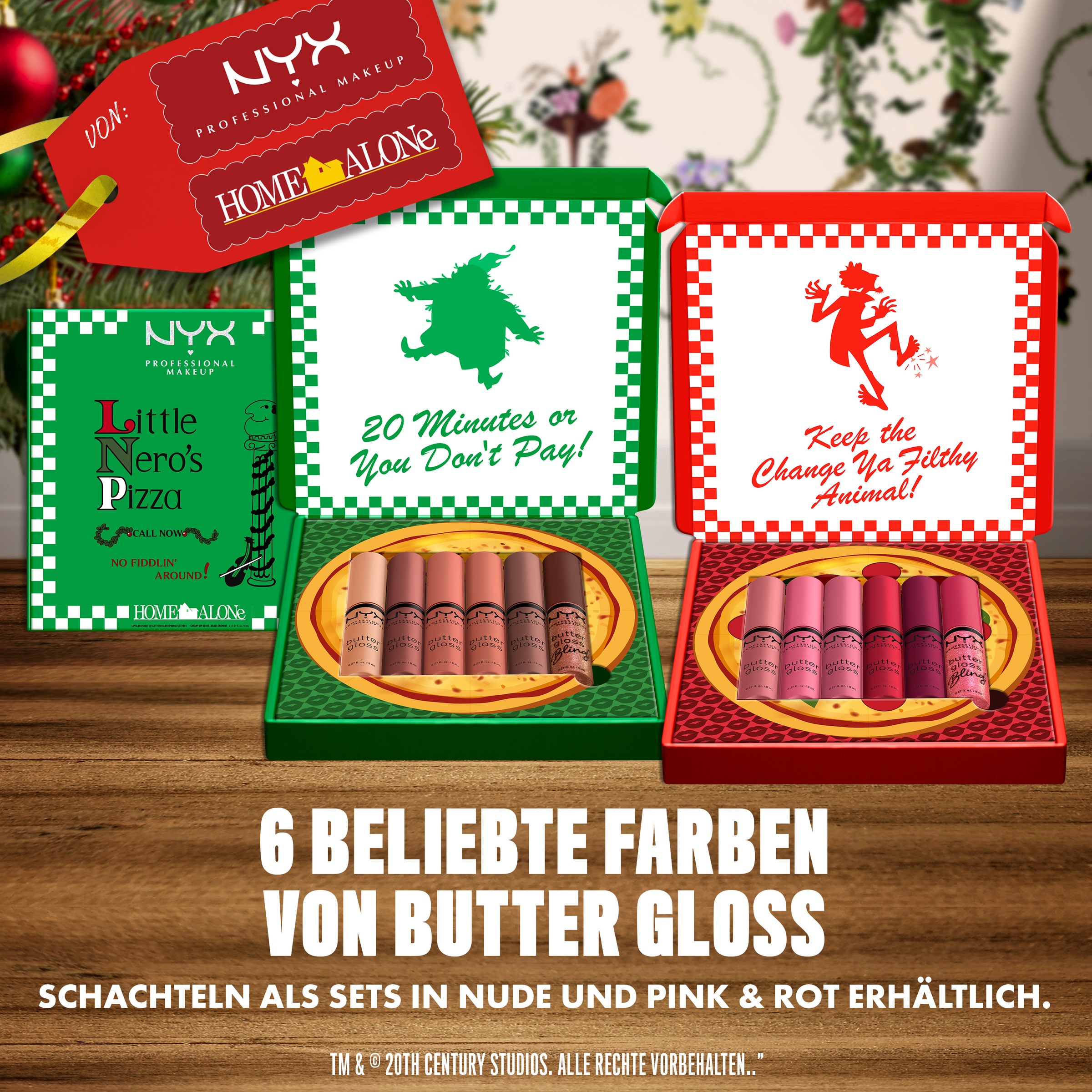 NYX Lipgloss-Set »Little Nero's Pizza«, (Spar-Set, 6 tlg.), Butterweiche Textur für geschmeidige, glänzende Lippen