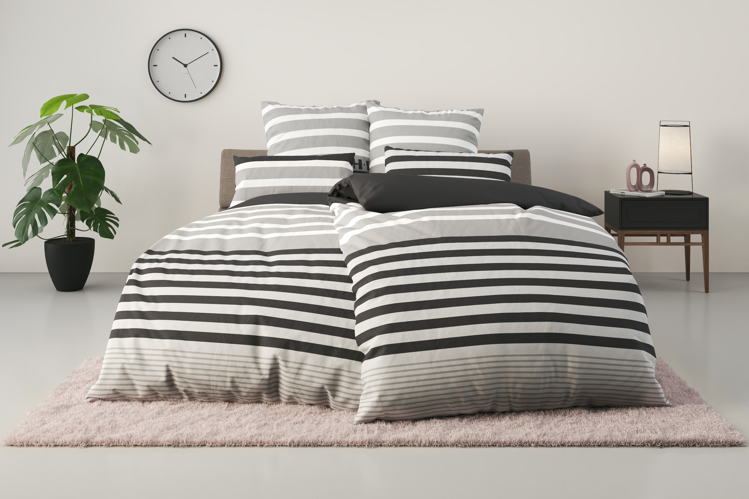 OTTO home Bettwäsche "Majoran" 3 gestreifte Bettwäsche in 4 Qualitäten, Marke H.I.S by OTTO home
