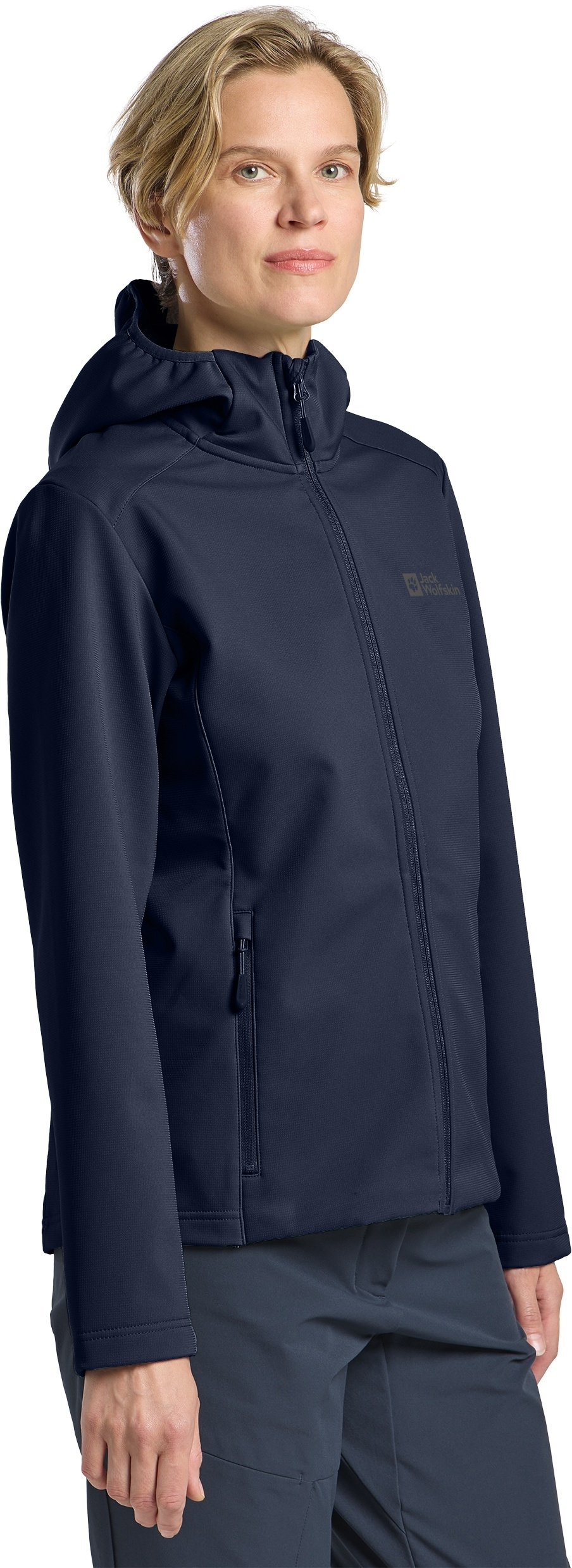 Jack Wolfskin Funktionsjacke "BORNBERG HOODY W" mit Kapuze mit fester Kapuze, atmungsaktiv, wasserabweisend, windabweisend