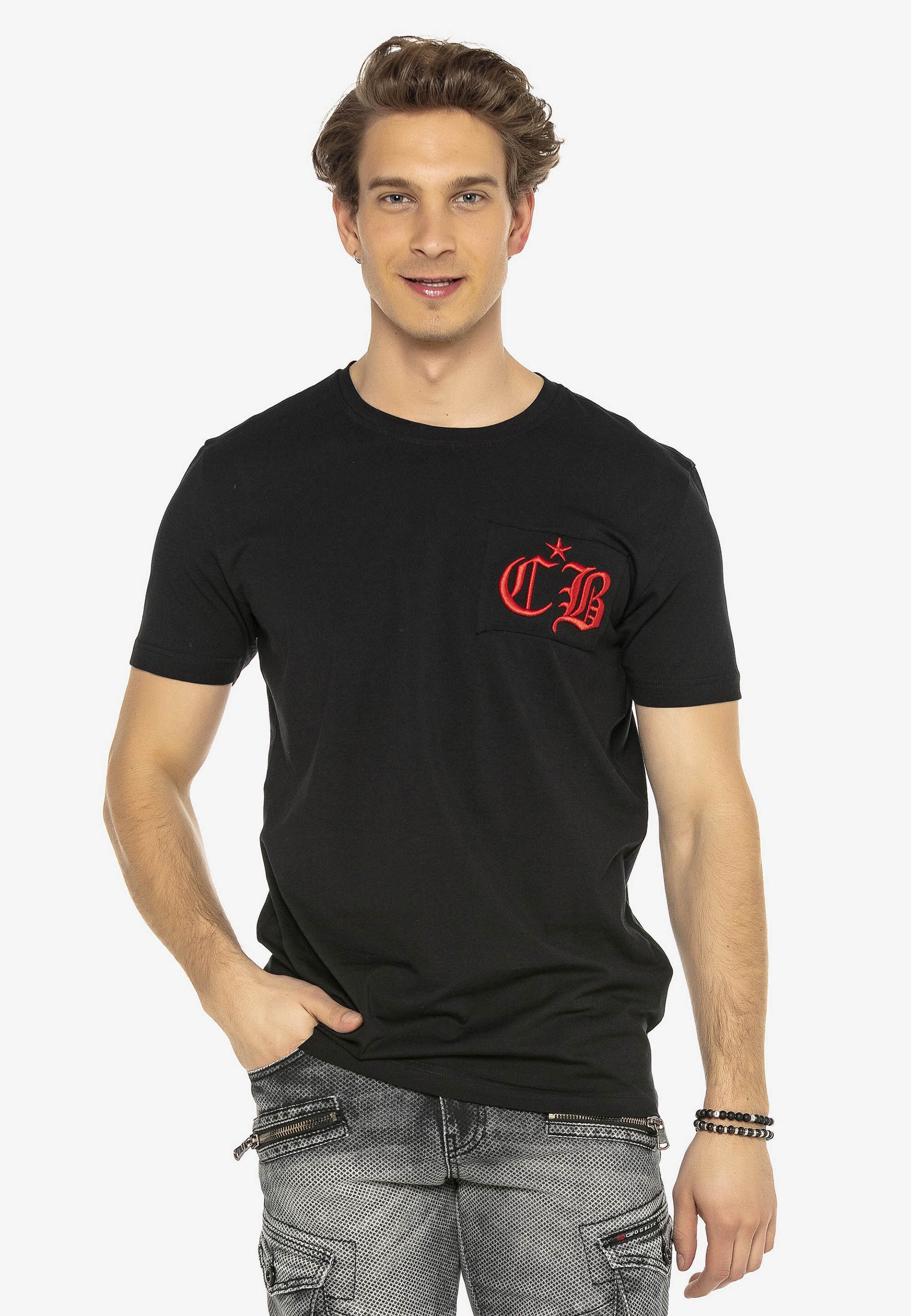 Cipo & Baxx T-Shirt "Markenschriftzug", Cooles Motiv als Eyecatcher günstig online kaufen