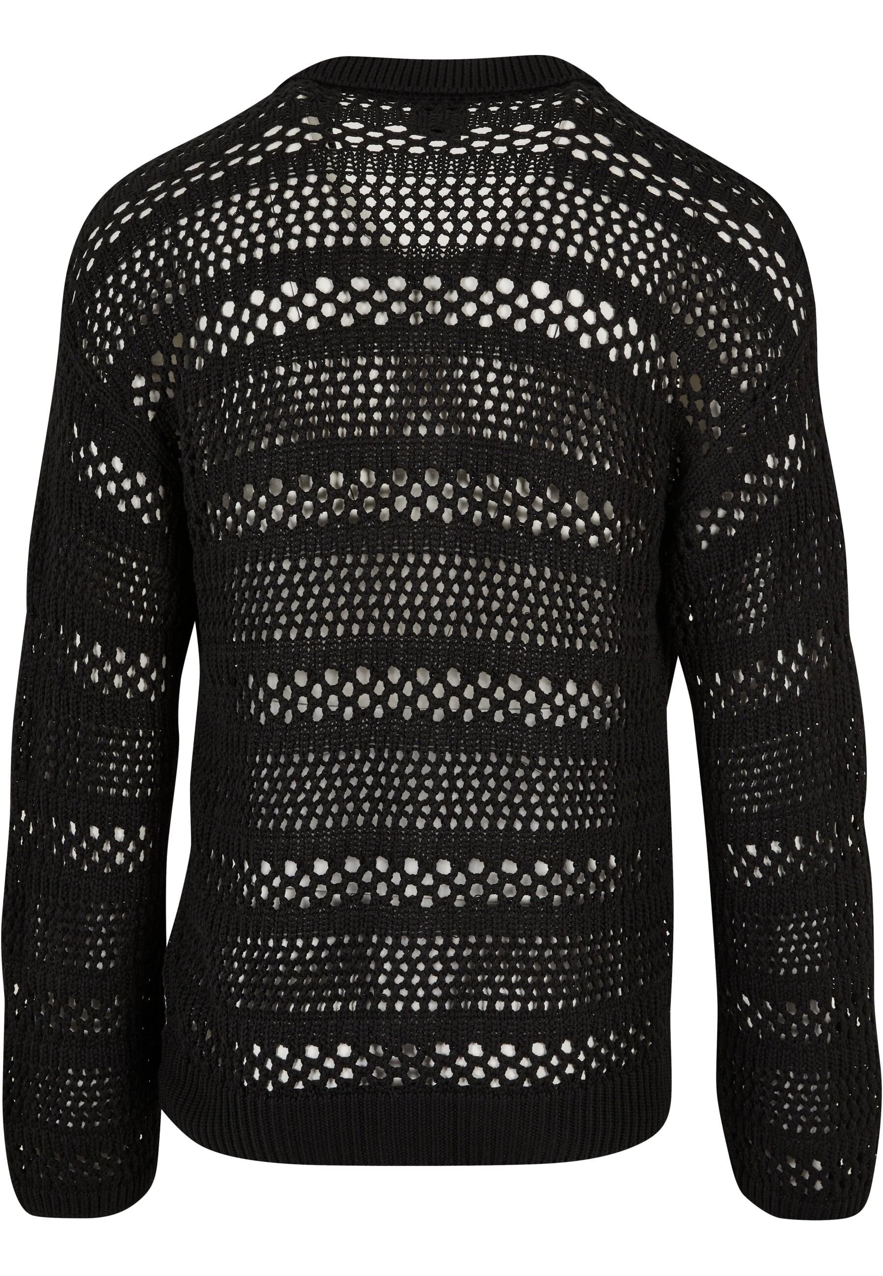URBAN CLASSICS Strickfleecejacke »Urban Classics Herren Crocheted Cardigan«, (1 St.), ohne Kapuze