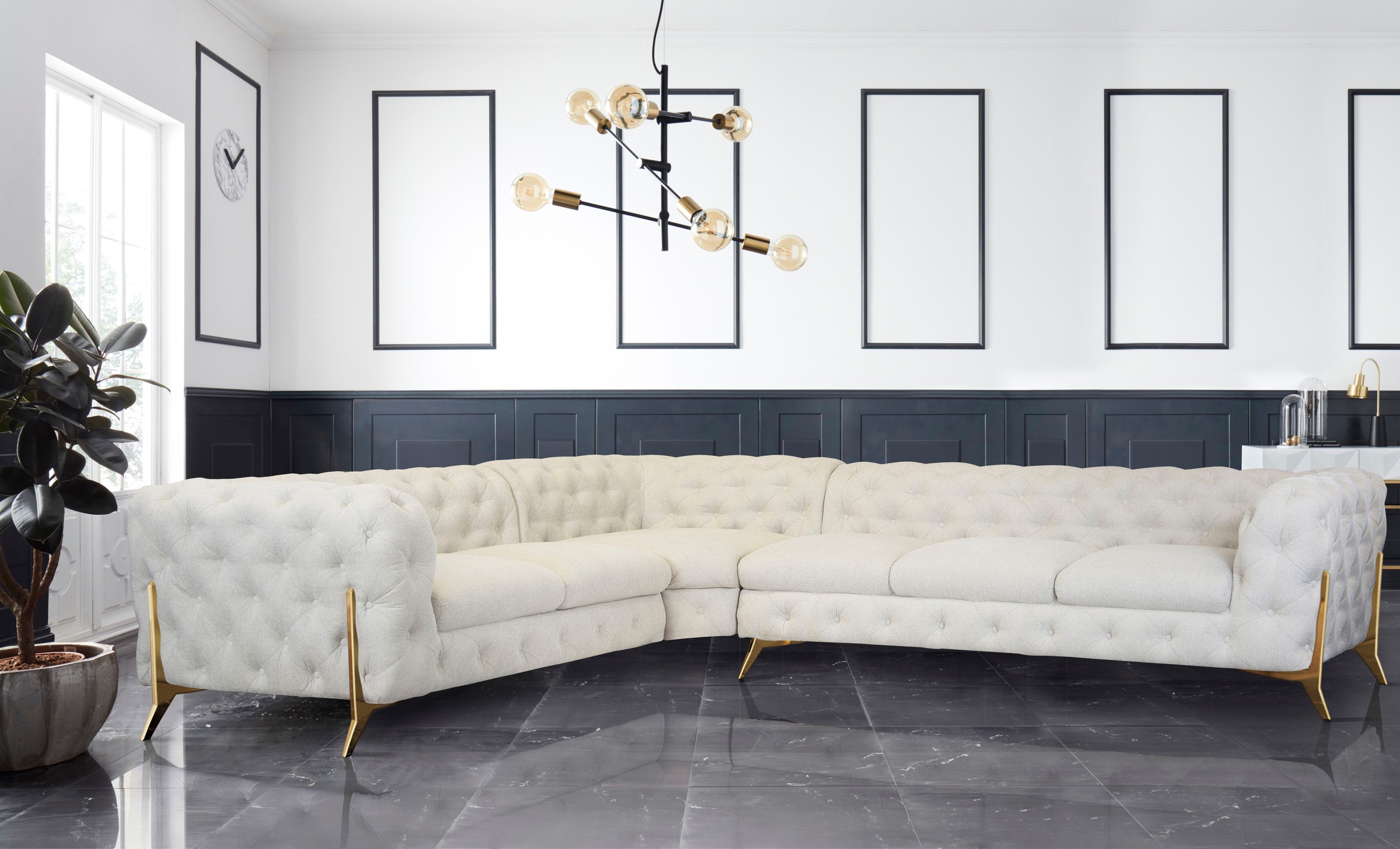 Home affaire Chesterfield-Sofa "Amaury L-Form" großes Ecksofa, Chesterfield günstig online kaufen