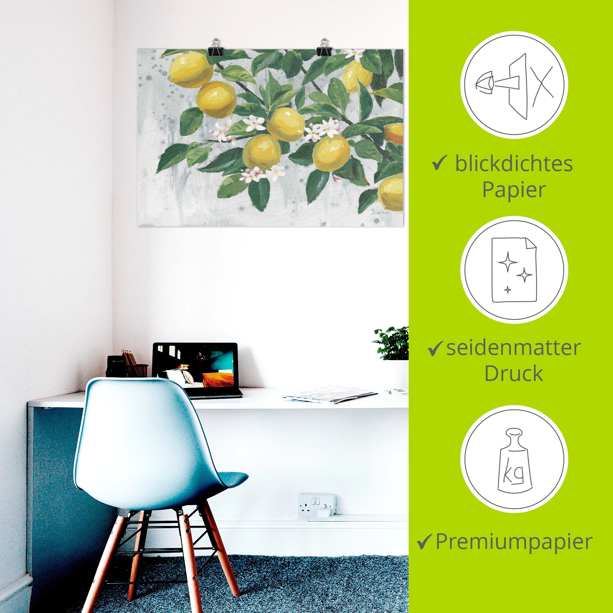 Artland Wandbild »Zesty Lemons« Baumbilder 1 Stk. tlg. als Alubild, Leinwandbild, Poster, Wandaufkleber in verschied. Größen