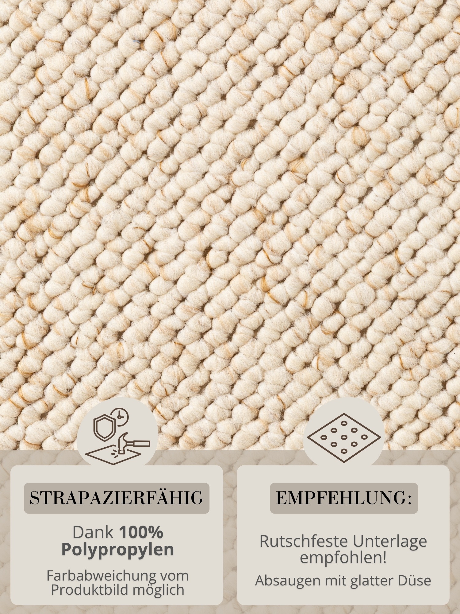 HANSE Home Teppich »Wolly 2« rechteckig 12 mm Höhe Flachgewebe, Läufer, Skandi, Woll-Optik, Esszimmer, Wohnzimmer, Flur