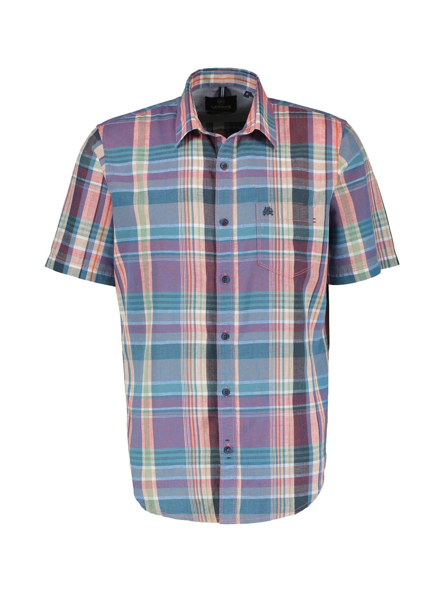 LERROS Kurzarmhemd "Kariertes Baumwoll-Leinenhemd für Herren" günstig online kaufen